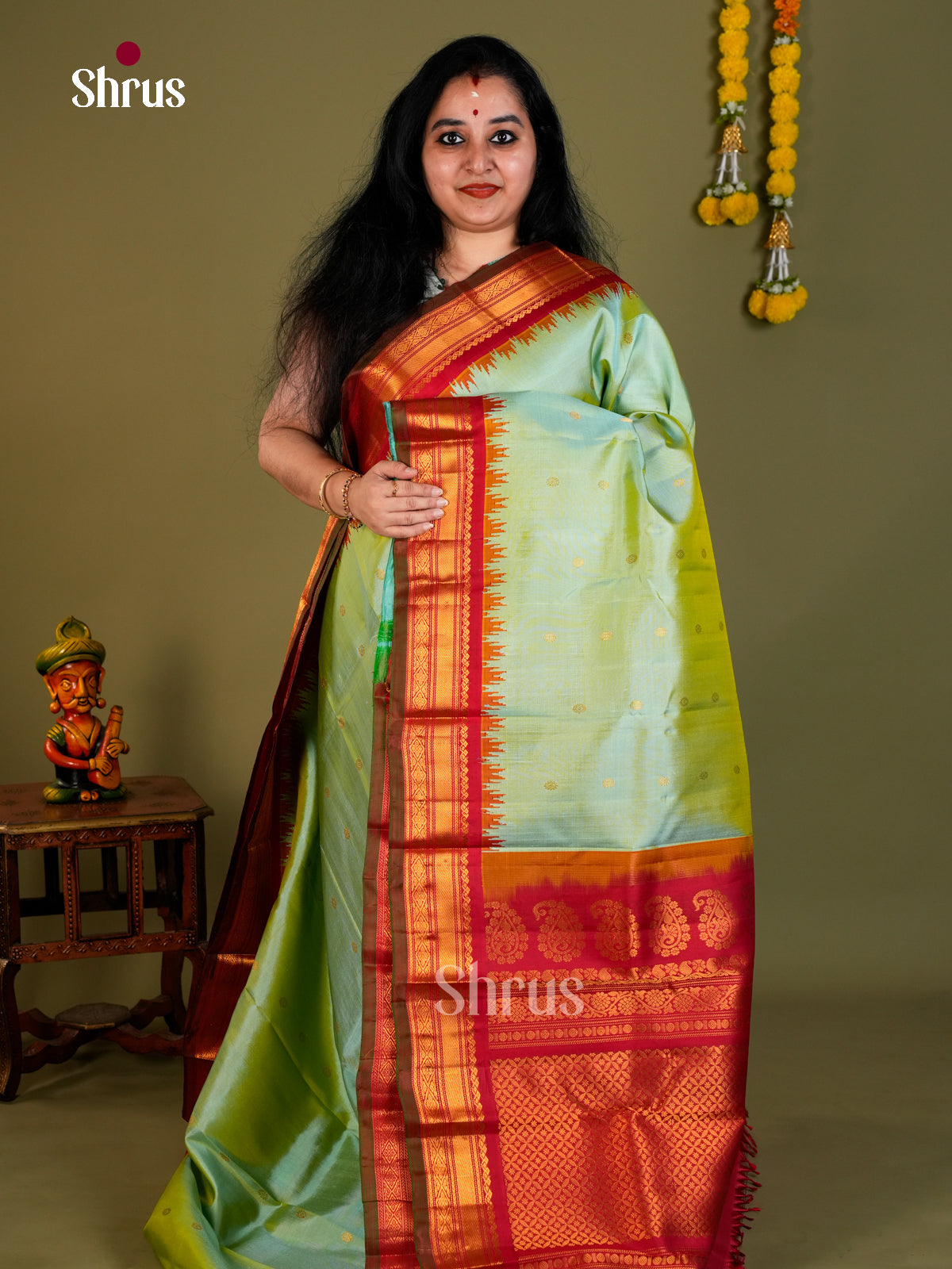 Gadwal silk Saree - EDS11039 - Shop on Shrus.com
