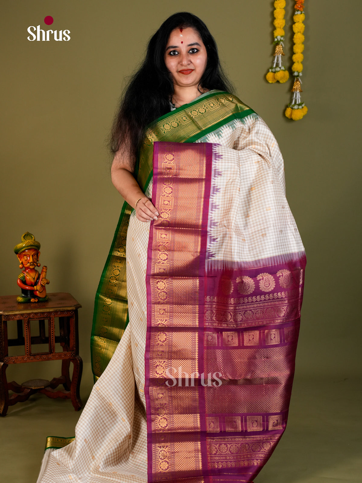 Gadwal silk Saree - EDS11045 - Shop on Shrus.com
