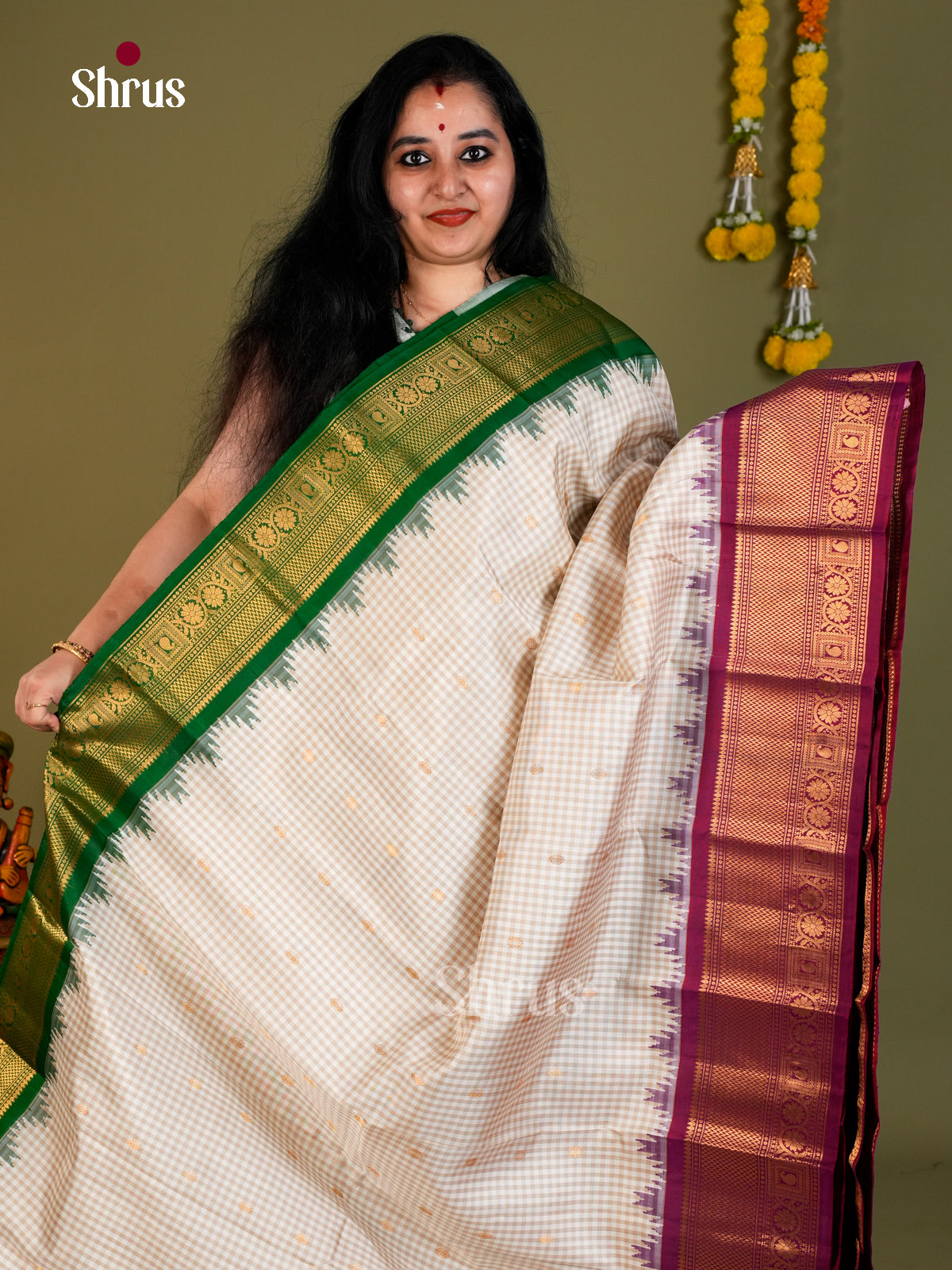 Gadwal silk Saree - EDS11045 - Shop on Shrus.com