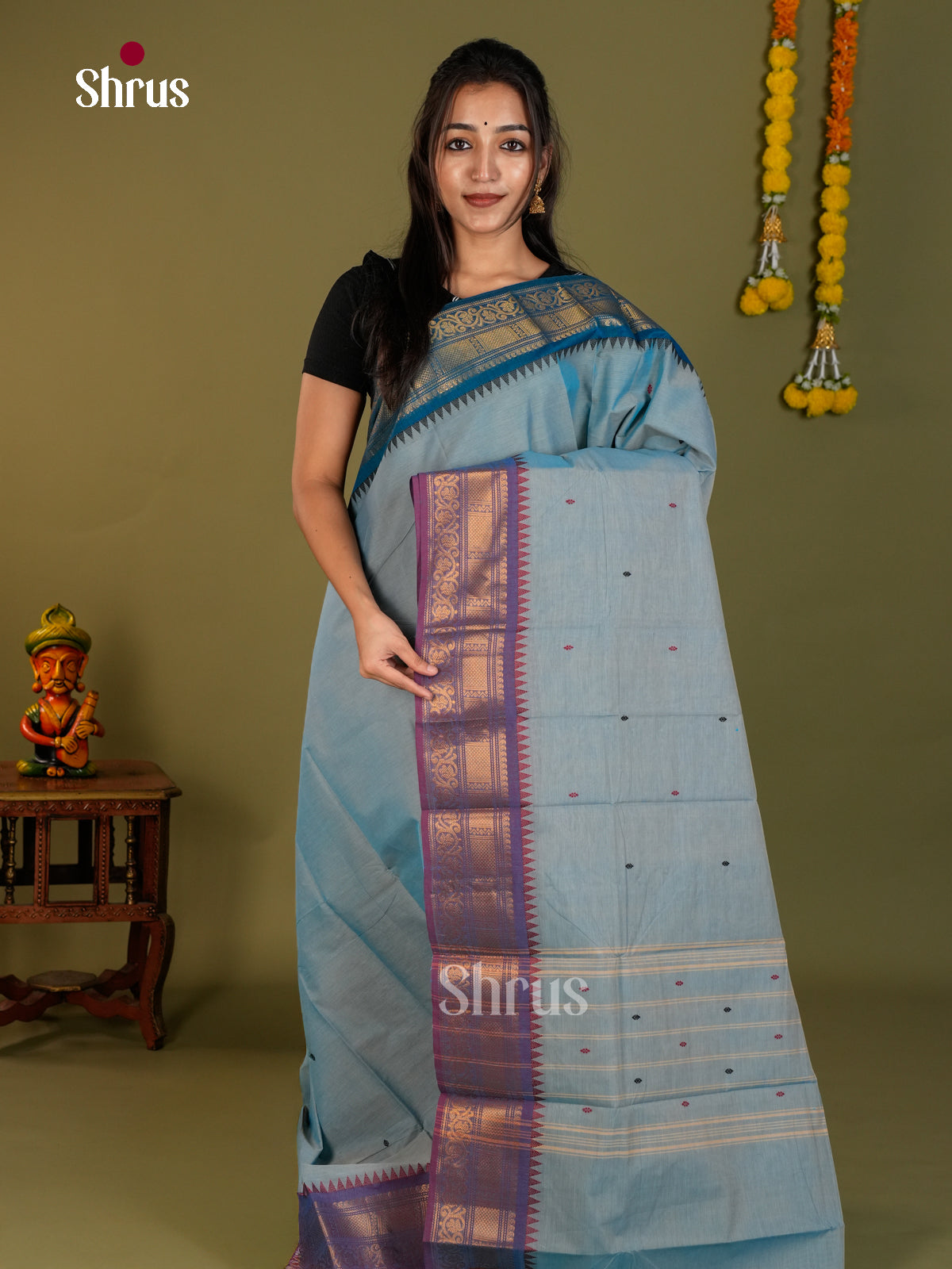 Chettinad Cotton Saree - EDS13005 - Shop on Shrus.com