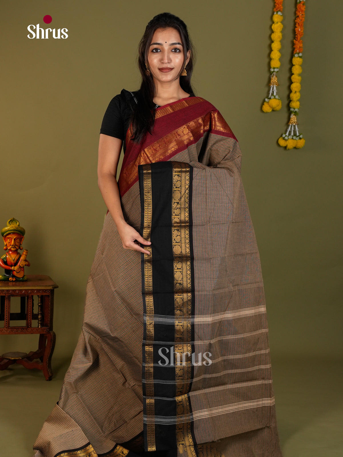 Chettinad Cotton Saree - EDS13045 - Shop on Shrus.com