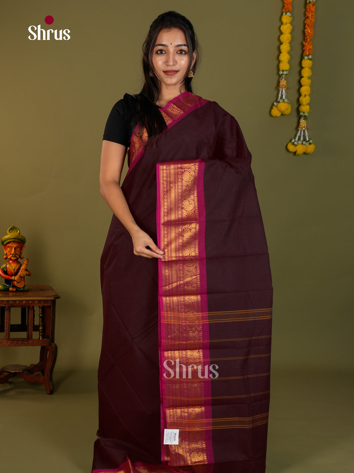Chettinad Cotton Saree - EDS13051 - Shop on Shrus.com