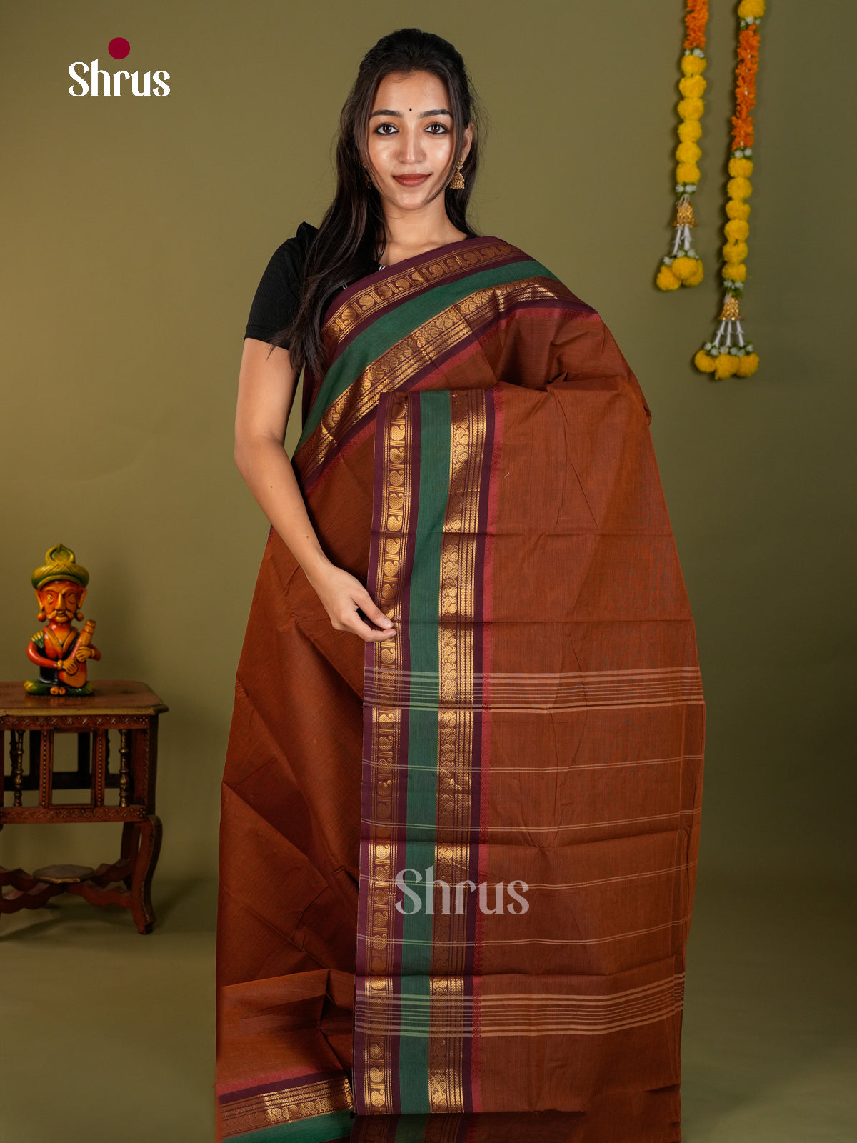 Chettinad Cotton Saree - EDS13057 - Shop on Shrus.com
