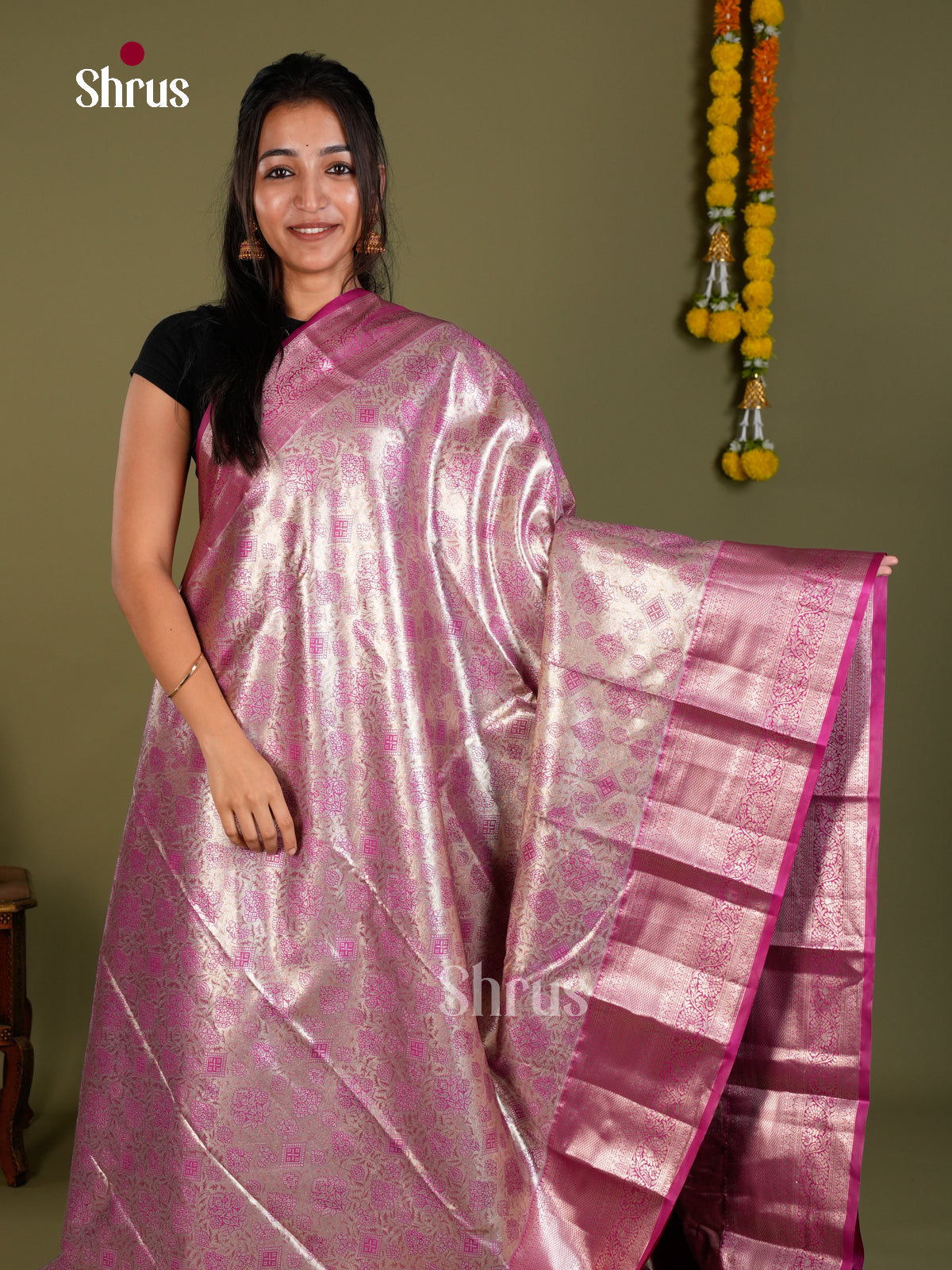 Kanchipuram-halfpure Saree - EDS15005 - Shop on Shrus.com