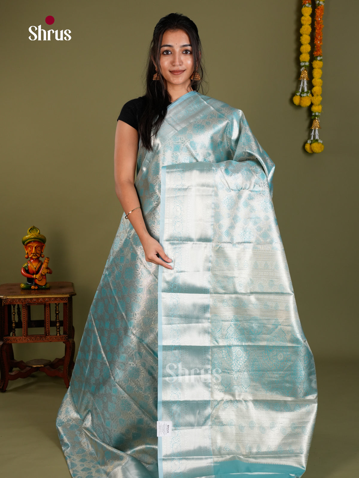 Kanchipuram-halfpure Saree - EDS15007 - Shop on Shrus.com