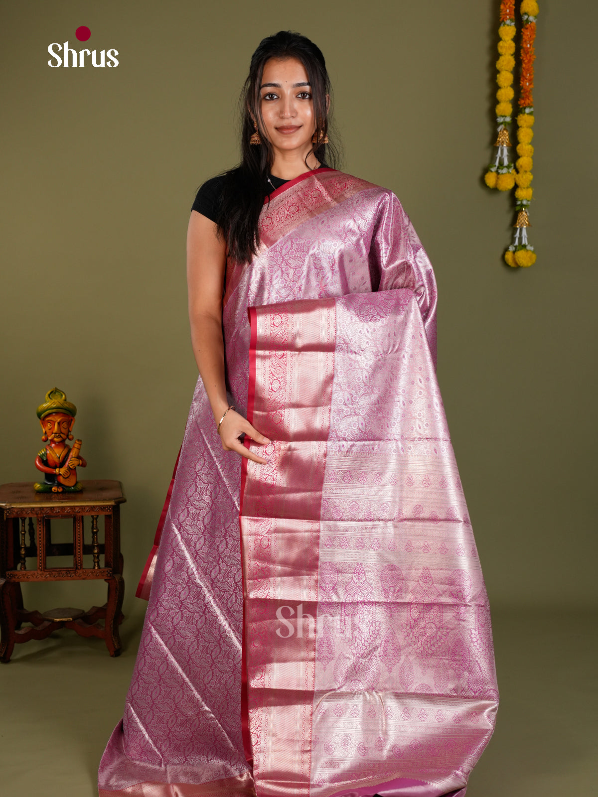 Kanchipuram-halfpure Saree - EDS15013 - Shop on Shrus.com