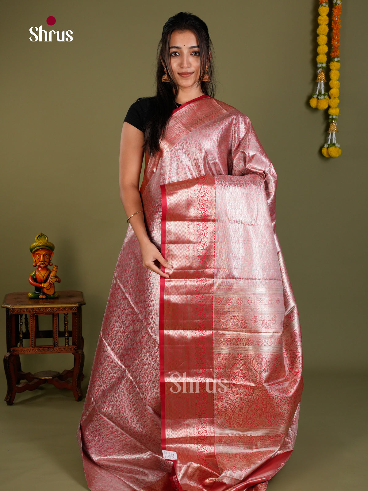 Kanchipuram-halfpure Saree - EDS15015 - Shop on Shrus.com