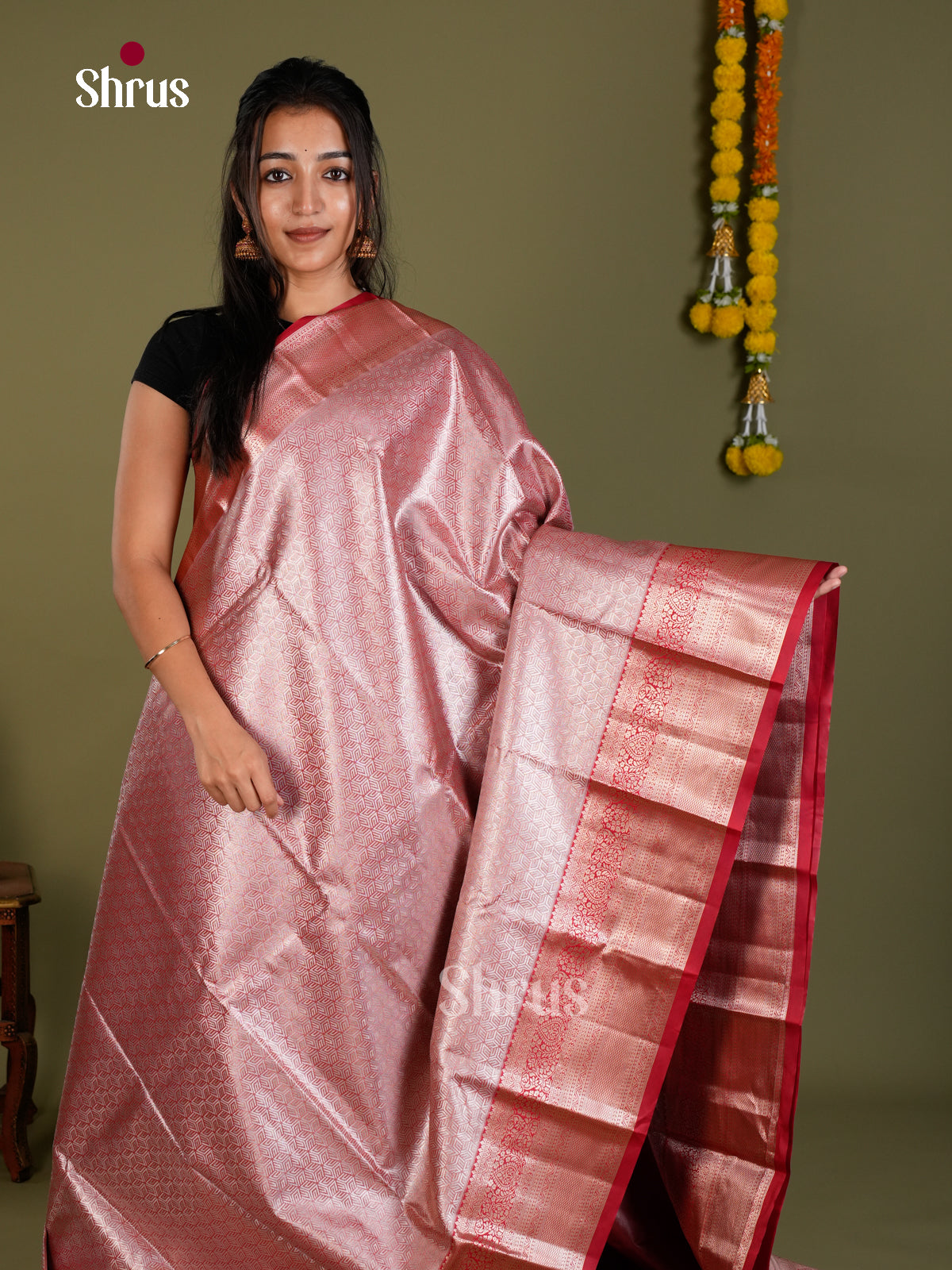Kanchipuram-halfpure Saree - EDS15015 - Shop on Shrus.com