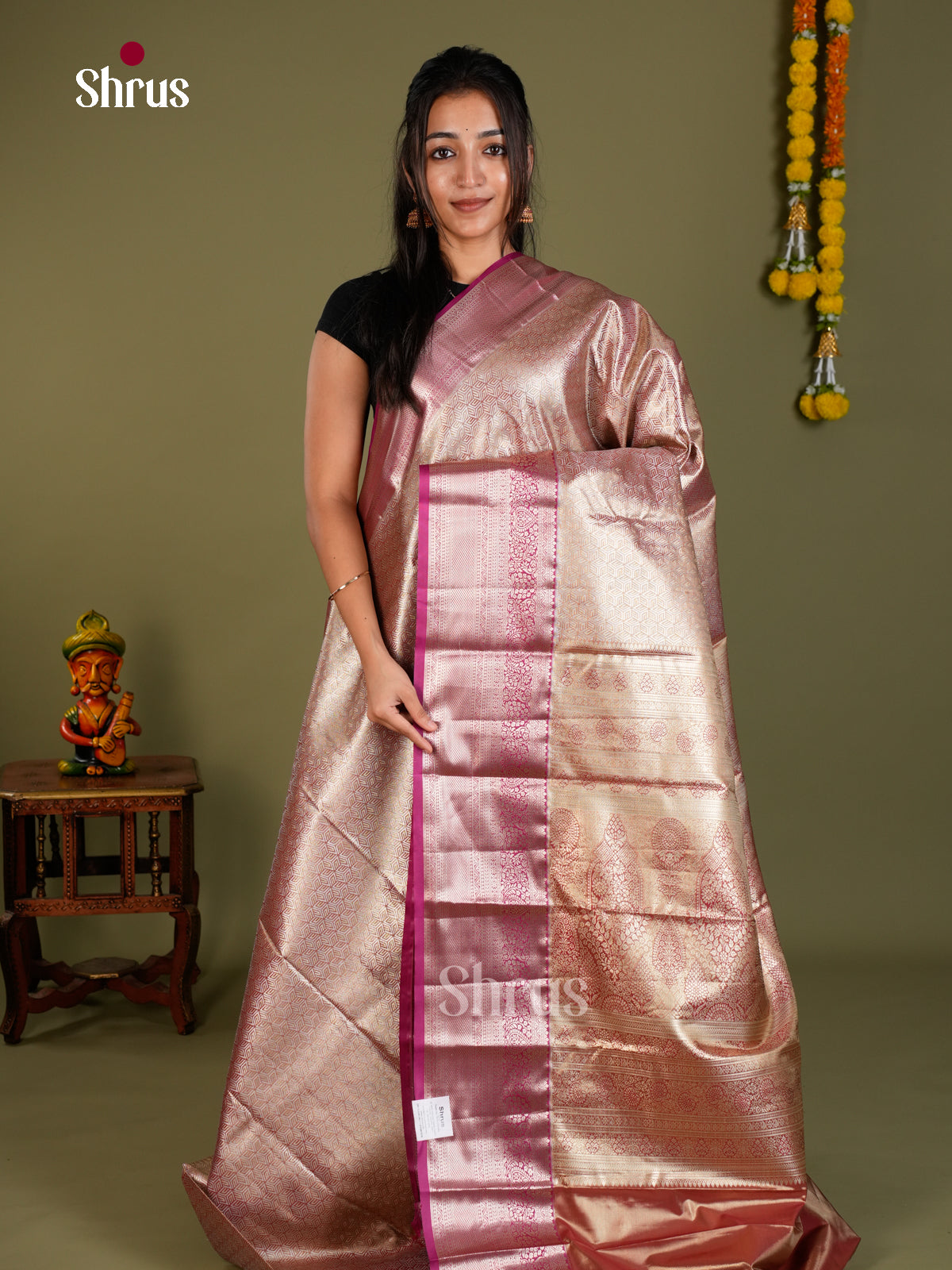 Kanchipuram-halfpure Saree - EDS15016 - Shop on Shrus.com