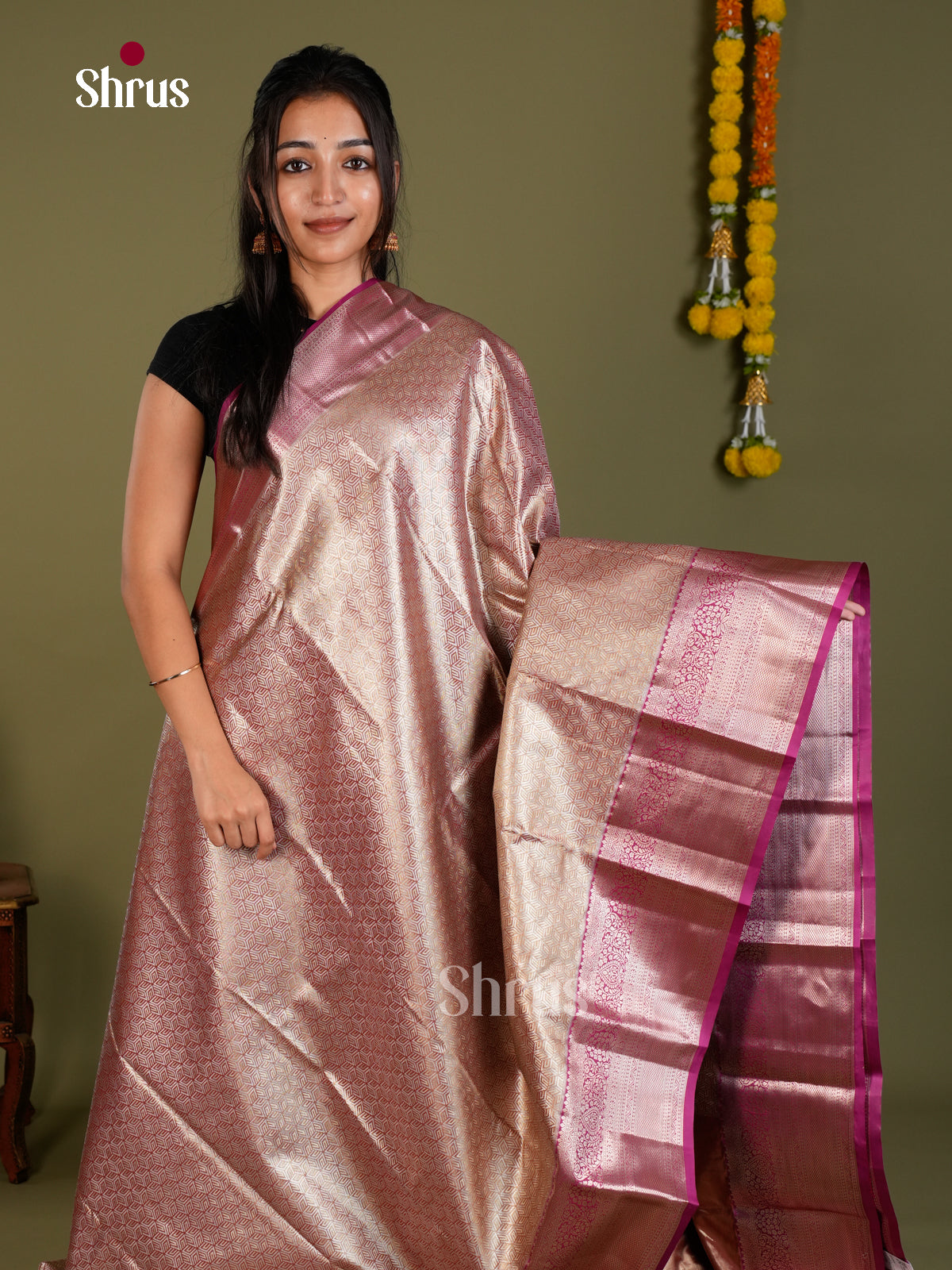 Kanchipuram-halfpure Saree - EDS15016 - Shop on Shrus.com