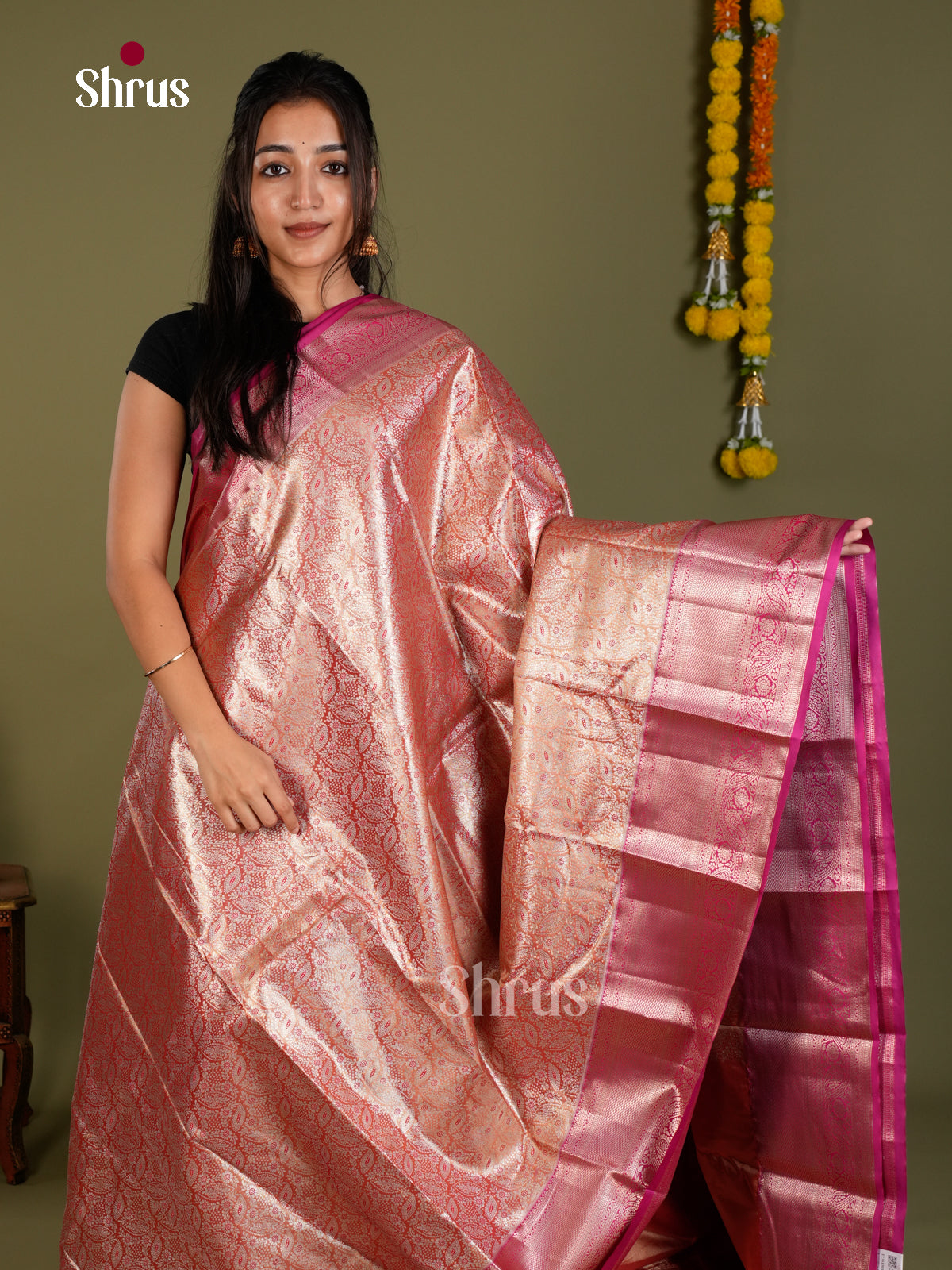 Kanchipuram-halfpure Saree - EDS15017 - Shop on Shrus.com