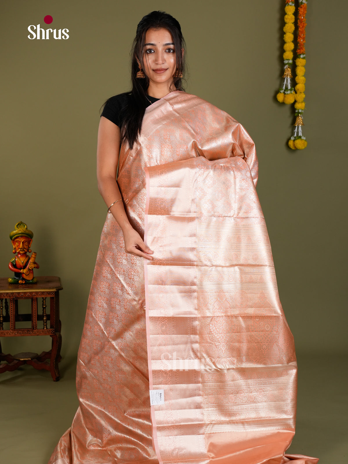 Kanchipuram-halfpure Saree - EDS15018 - Shop on Shrus.com