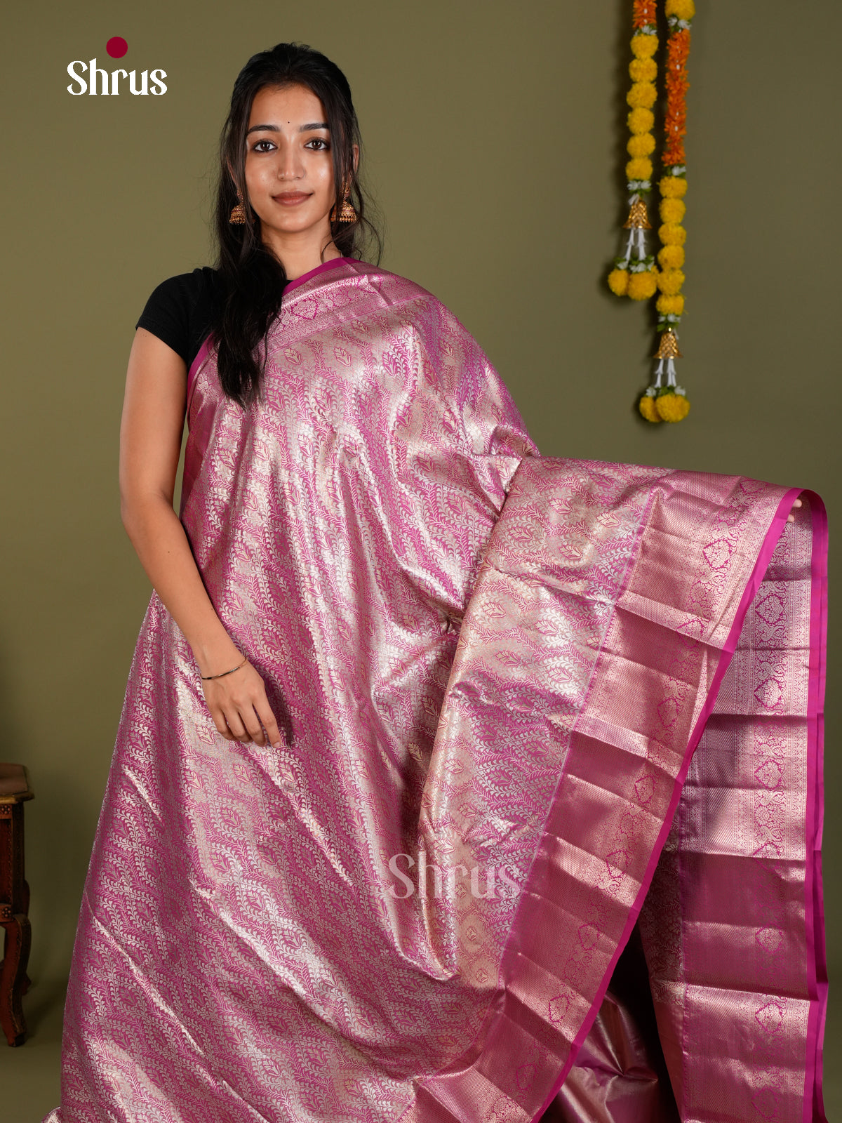 Kanchipuram-halfpure Saree - EDS15019 - Shop on Shrus.com