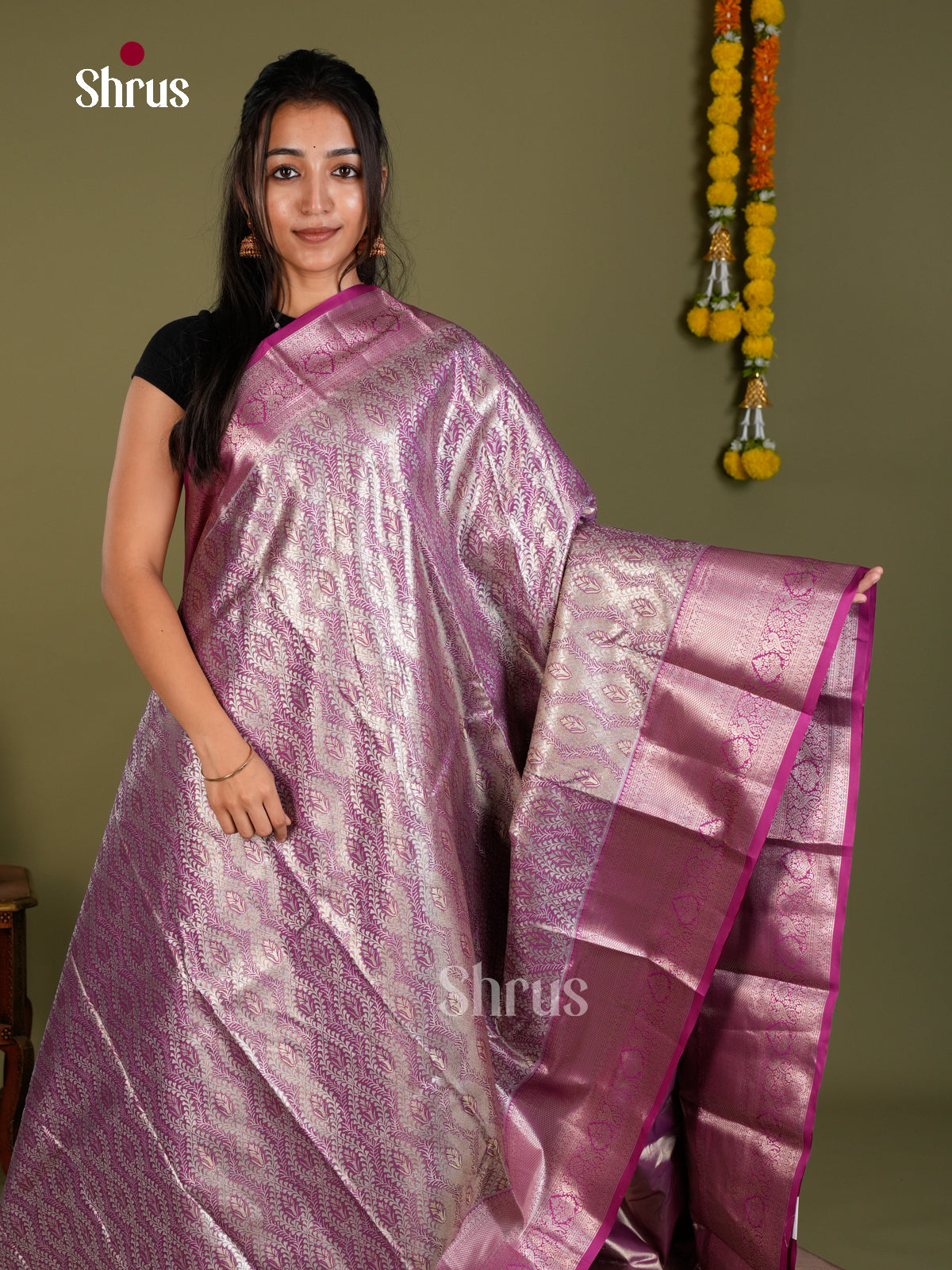 Kanchipuram-halfpure Saree - EDS15020 - Shop on Shrus.com