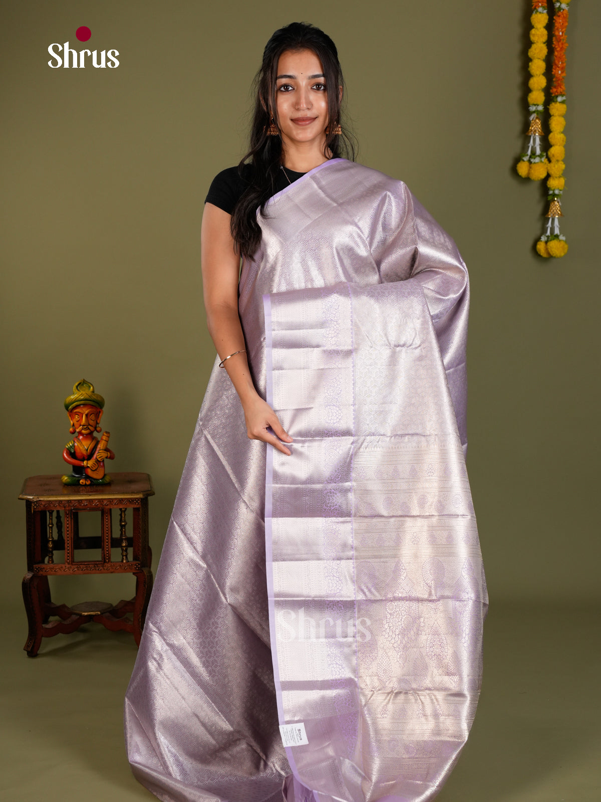Kanchipuram-halfpure Saree - EDS15025 - Shop on Shrus.com