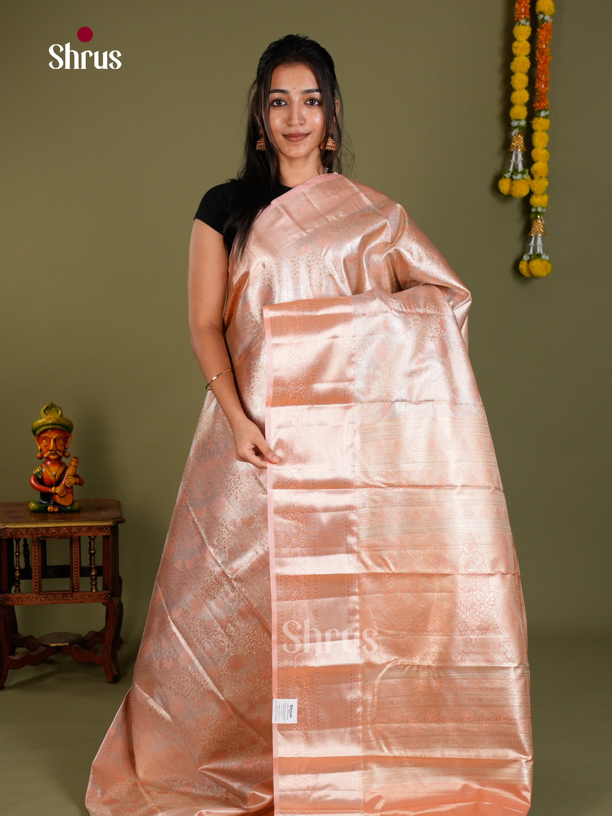Kanchipuram-halfpure Saree - EDS15027 - Shop on Shrus.com