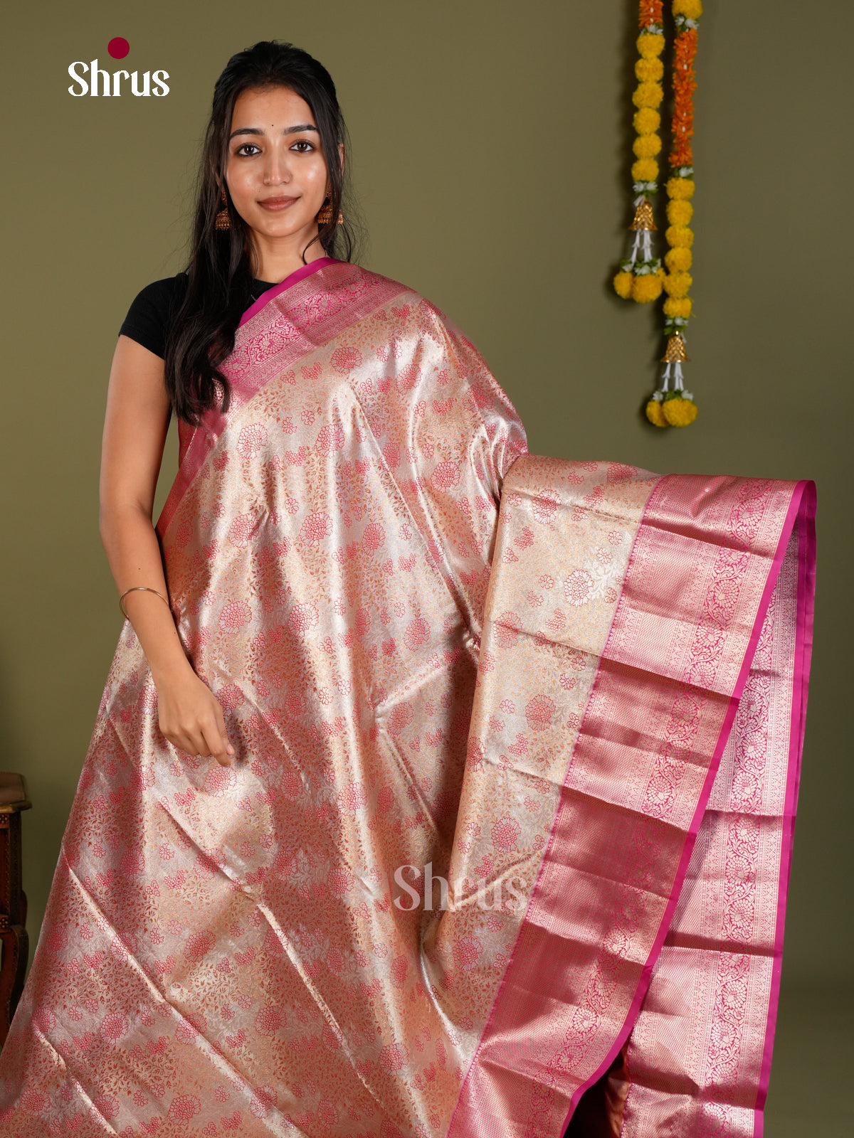 Kanchipuram-halfpure Saree - EDS15029 - Shop on Shrus.com