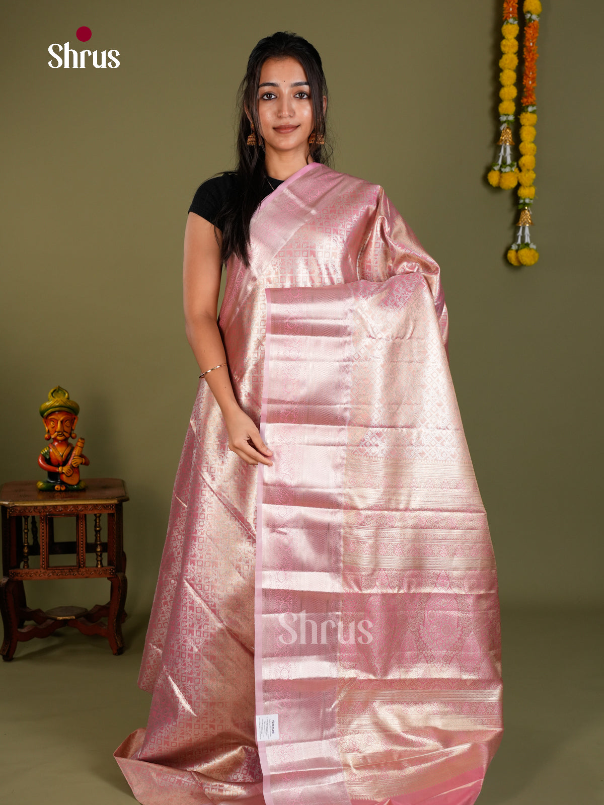 Kanchipuram-halfpure Saree - EDS15033 - Shop on Shrus.com
