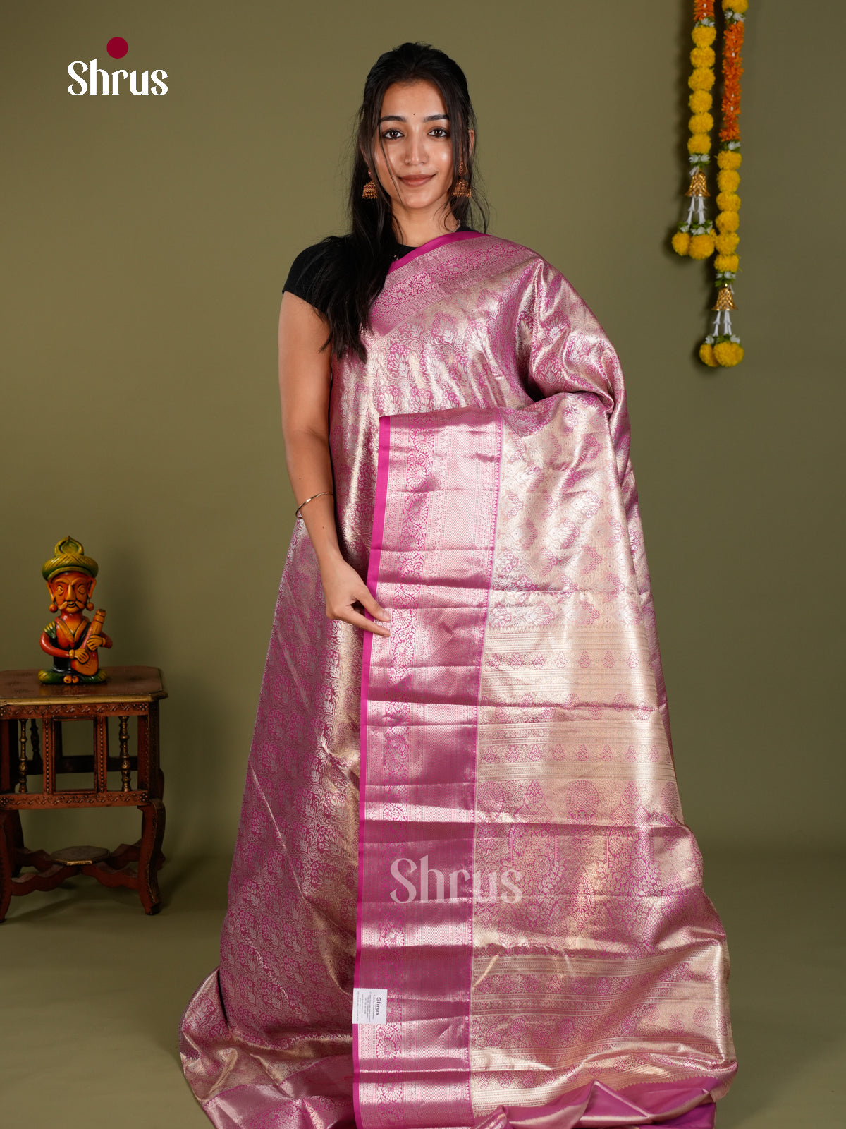 Kanchipuram-halfpure Saree - EDS15041 - Shop on Shrus.com