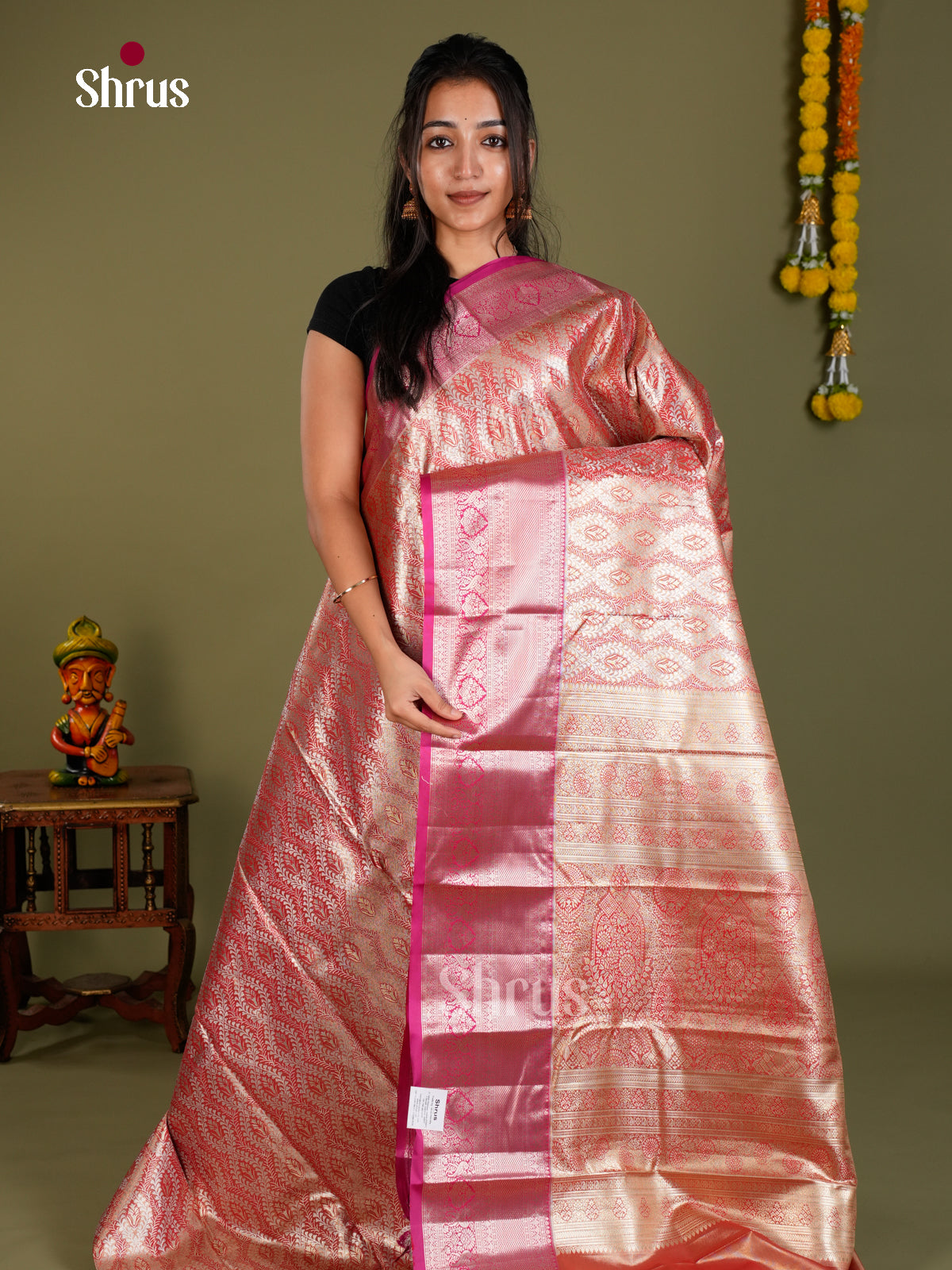 Kanchipuram-halfpure Saree - EDS15042 - Shop on Shrus.com