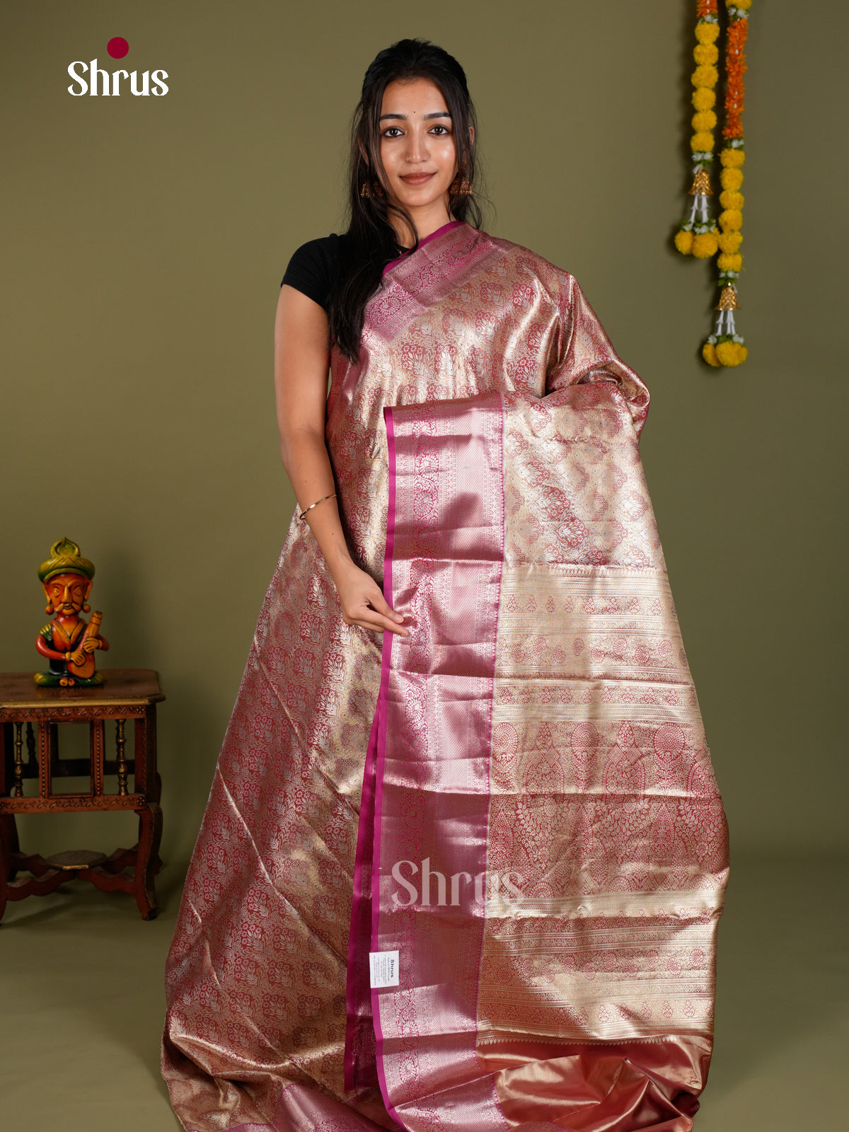 Kanchipuram-halfpure Saree - EDS15043 - Shop on Shrus.com