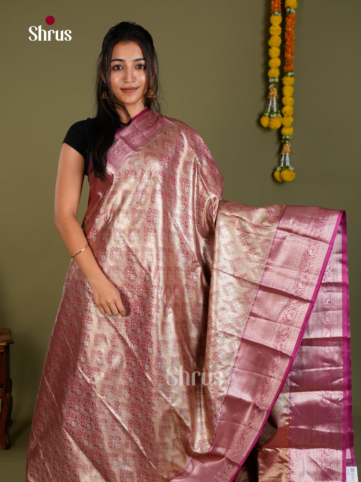 Kanchipuram-halfpure Saree - EDS15043 - Shop on Shrus.com