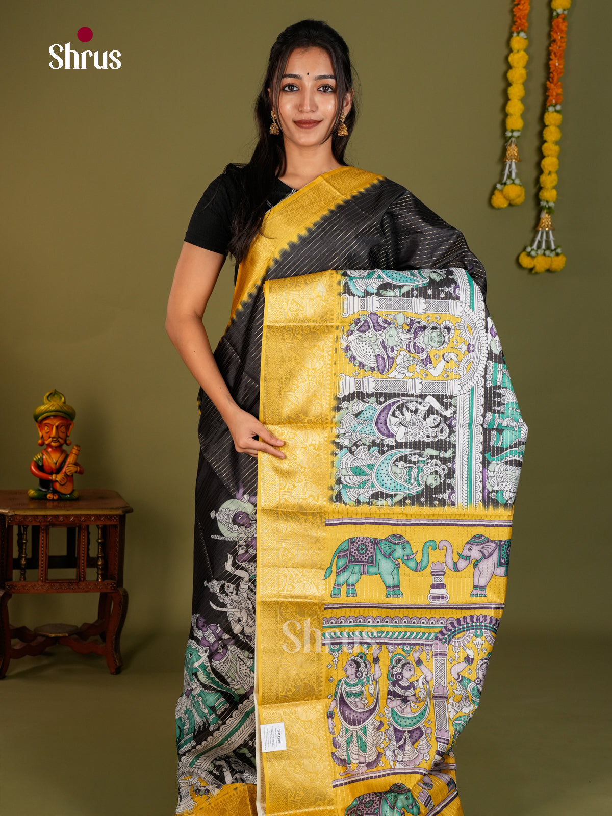 Semi Tussar Saree - EDS16002 - Shop on Shrus.com