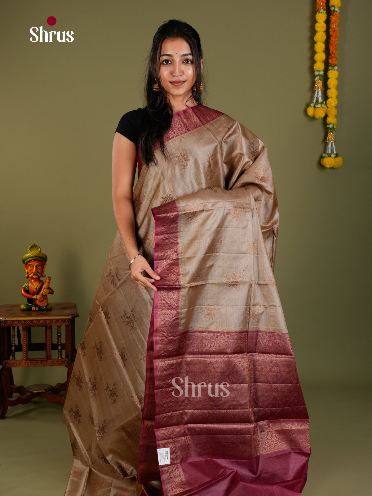 Tussar Saree - EDS18089 - Shop on Shrus.com