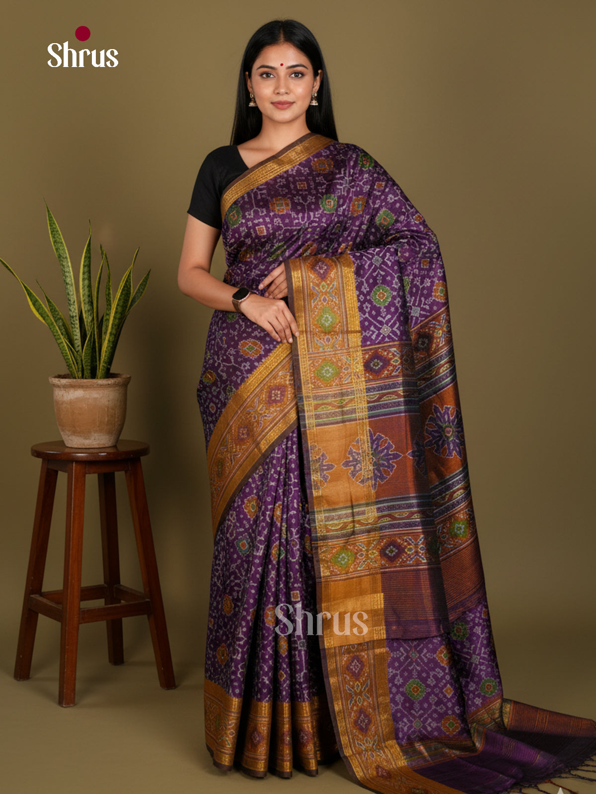 Semi Patola Saree - EDS21001 - Shop on Shrus.com