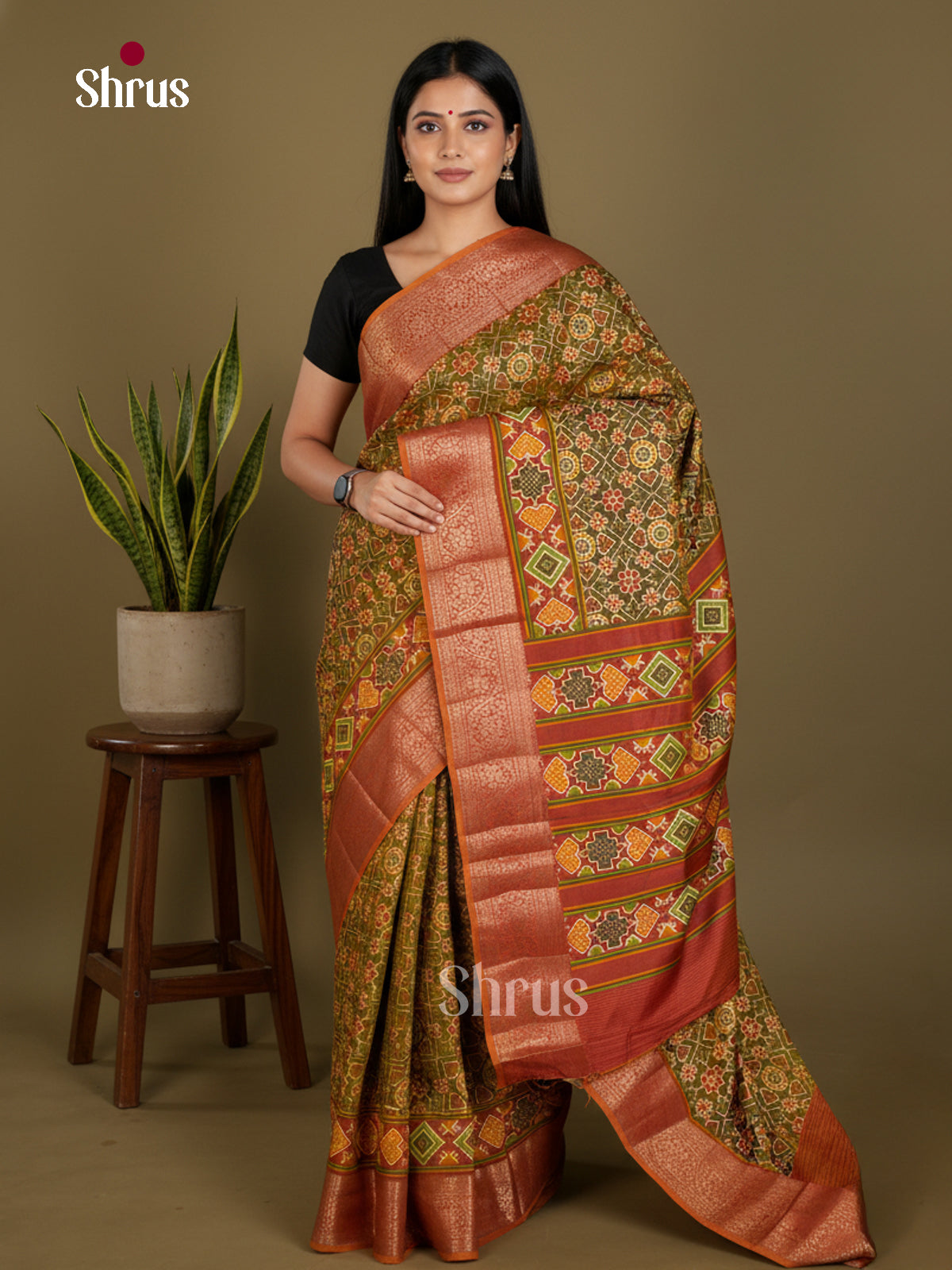 Semi Patola Saree - EDS21108 - Shop on Shrus.com