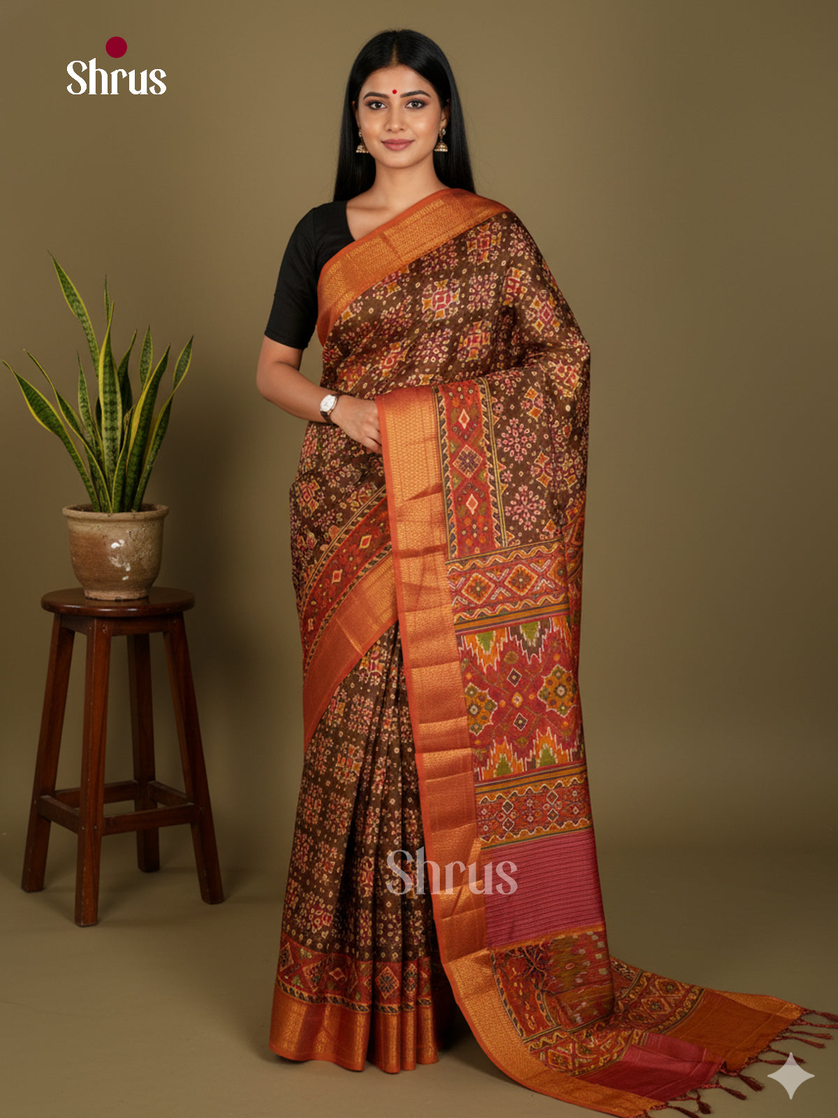 Semi Patola Saree - EDS21130 - Shop on Shrus.com