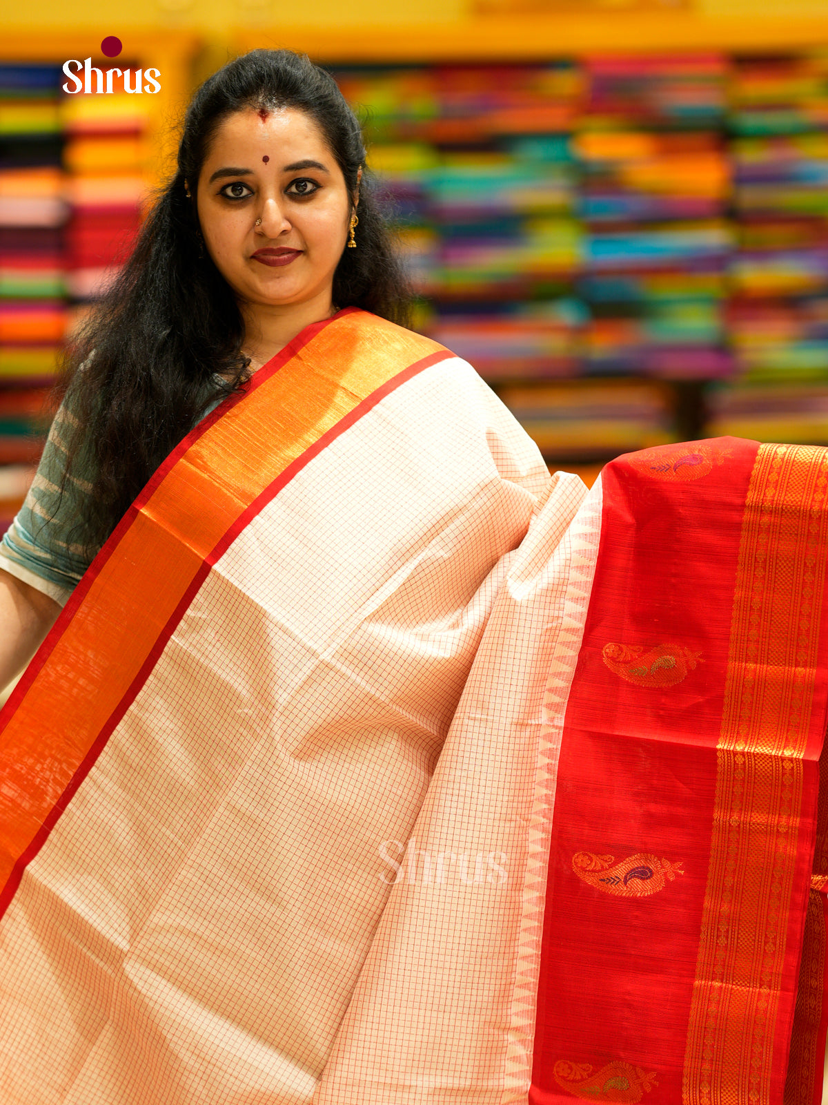 Silk Cotton Saree - EDS29014 - Shop on Shrus.com
