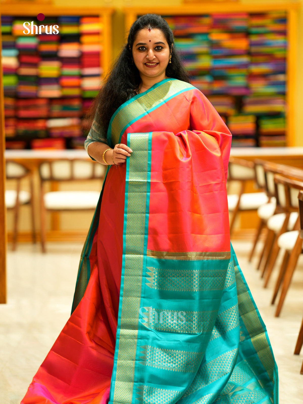 Kanchipuram silk 9Yards Saree - EDS29099 - Shop on Shrus.com