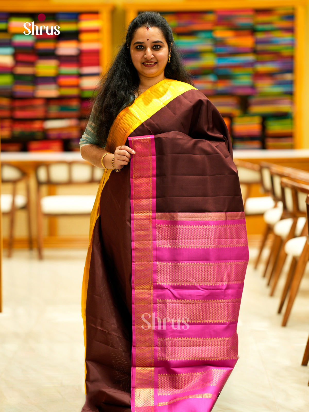 Kanchipuram silk 9Yards Saree - EDS29101 - Shop on Shrus.com
