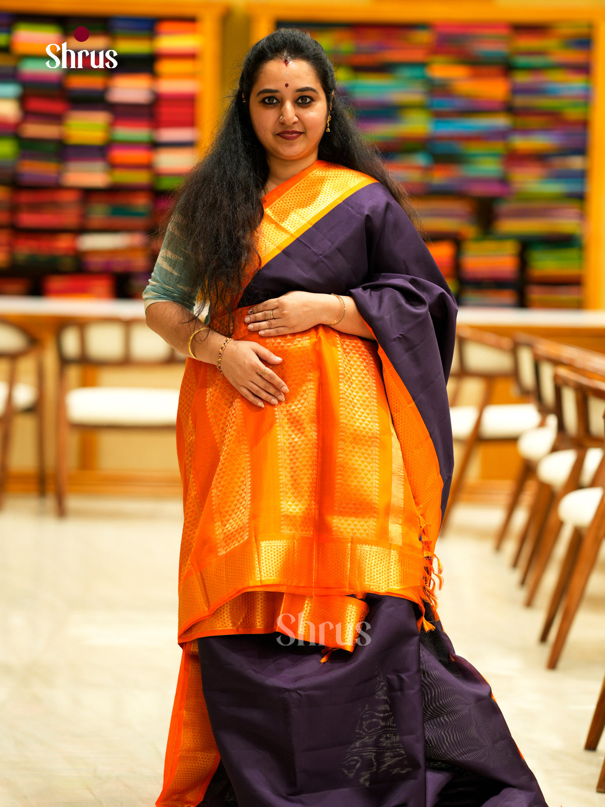 Kanchipuram silk 9Yards Saree - EDS29102 - Shop on Shrus.com