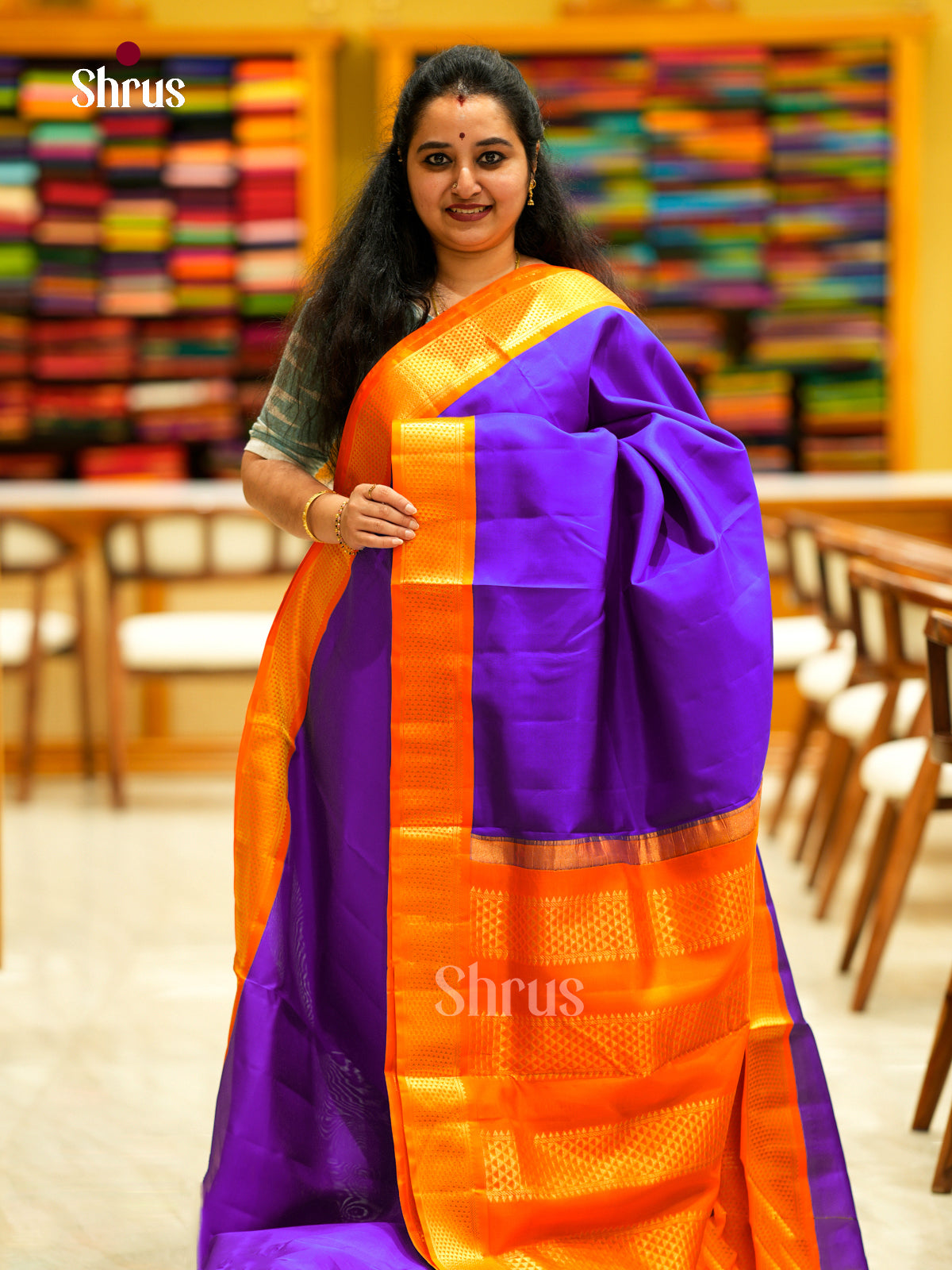 Kanchipuram silk 9Yards Saree - EDS29106 - Shop on Shrus.com