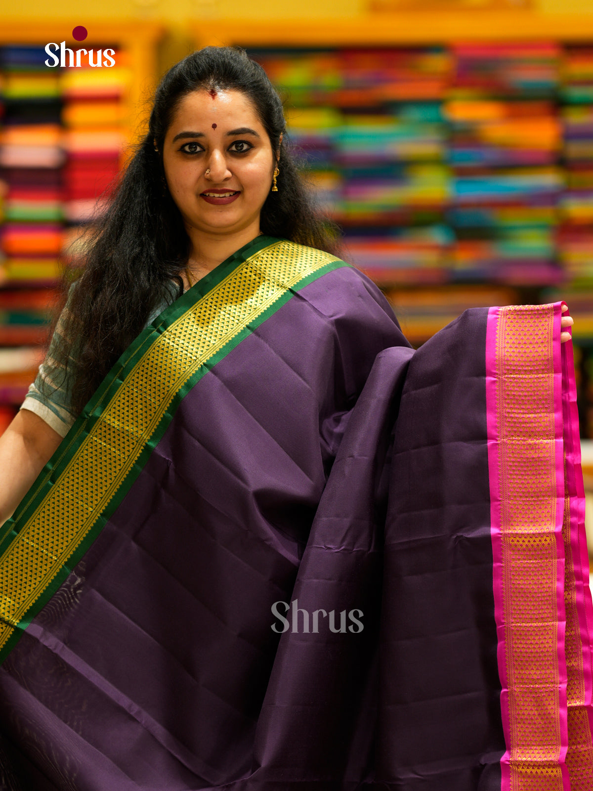 Kanchipuram silk 9Yards Saree - EDS29111 - Shop on Shrus.com