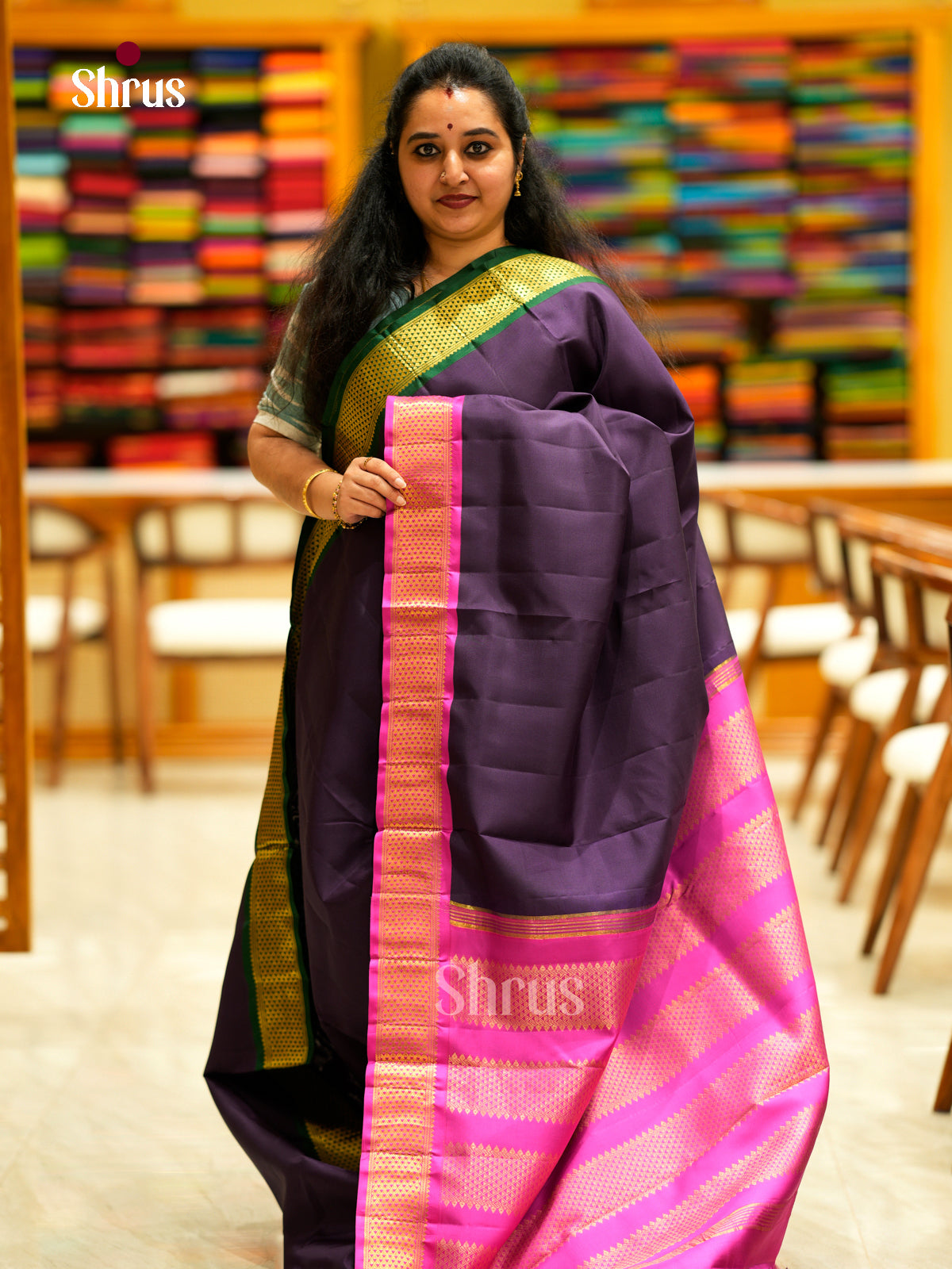 Kanchipuram silk 9Yards Saree - EDS29111 - Shop on Shrus.com