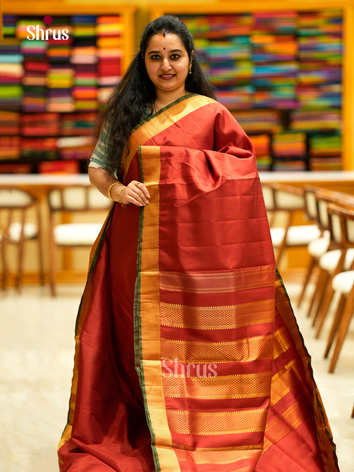 Kanchipuram silk 9Yards Saree - EDS29114 - Shop on Shrus.com