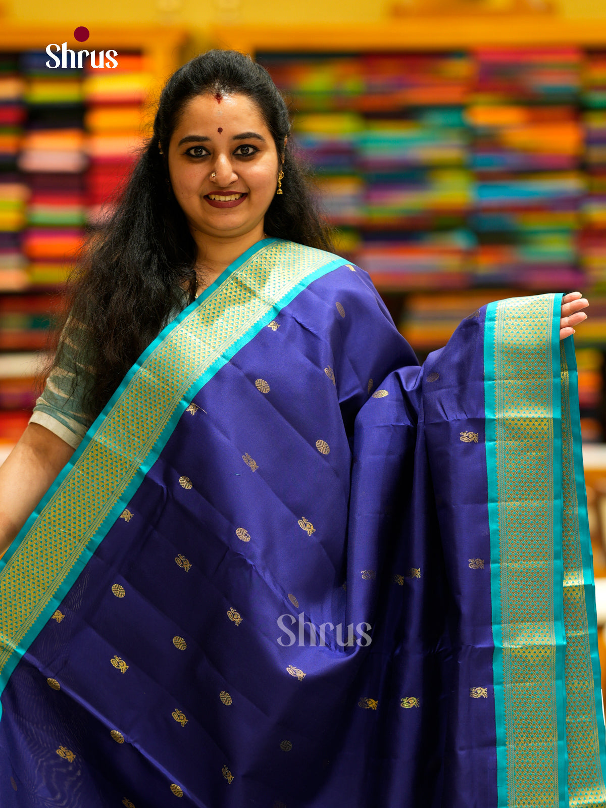 Kanchipuram silk 9Yards Saree - EDS29115 - Shop on Shrus.com