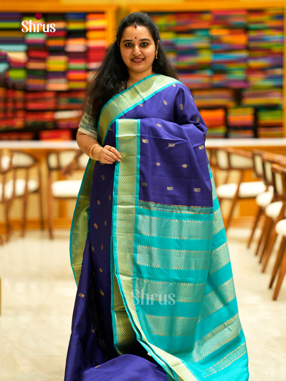 Kanchipuram silk 9Yards Saree - EDS29115 - Shop on Shrus.com