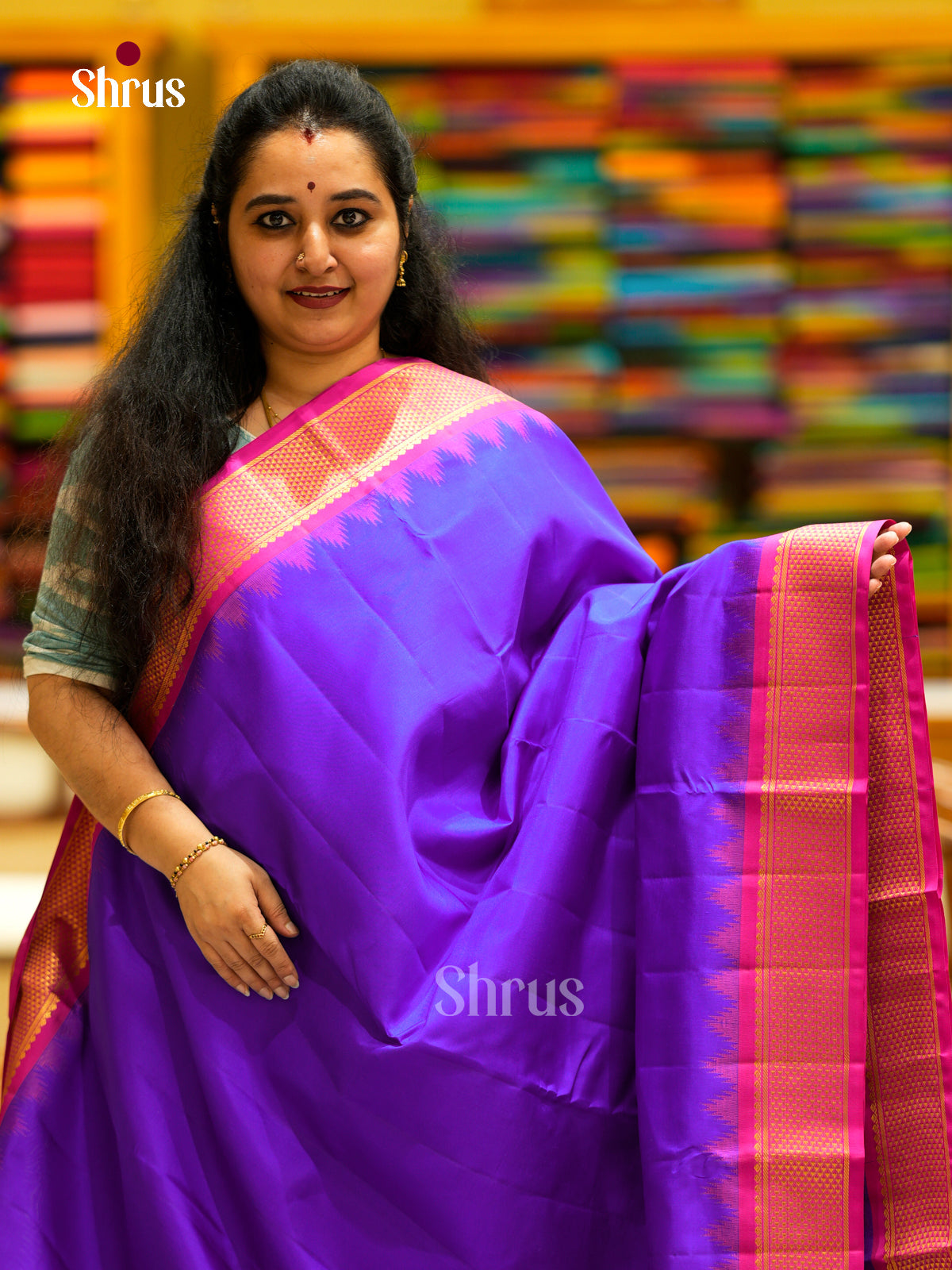 Kanchipuram silk 9Yards Saree - EDS29116 - Shop on Shrus.com