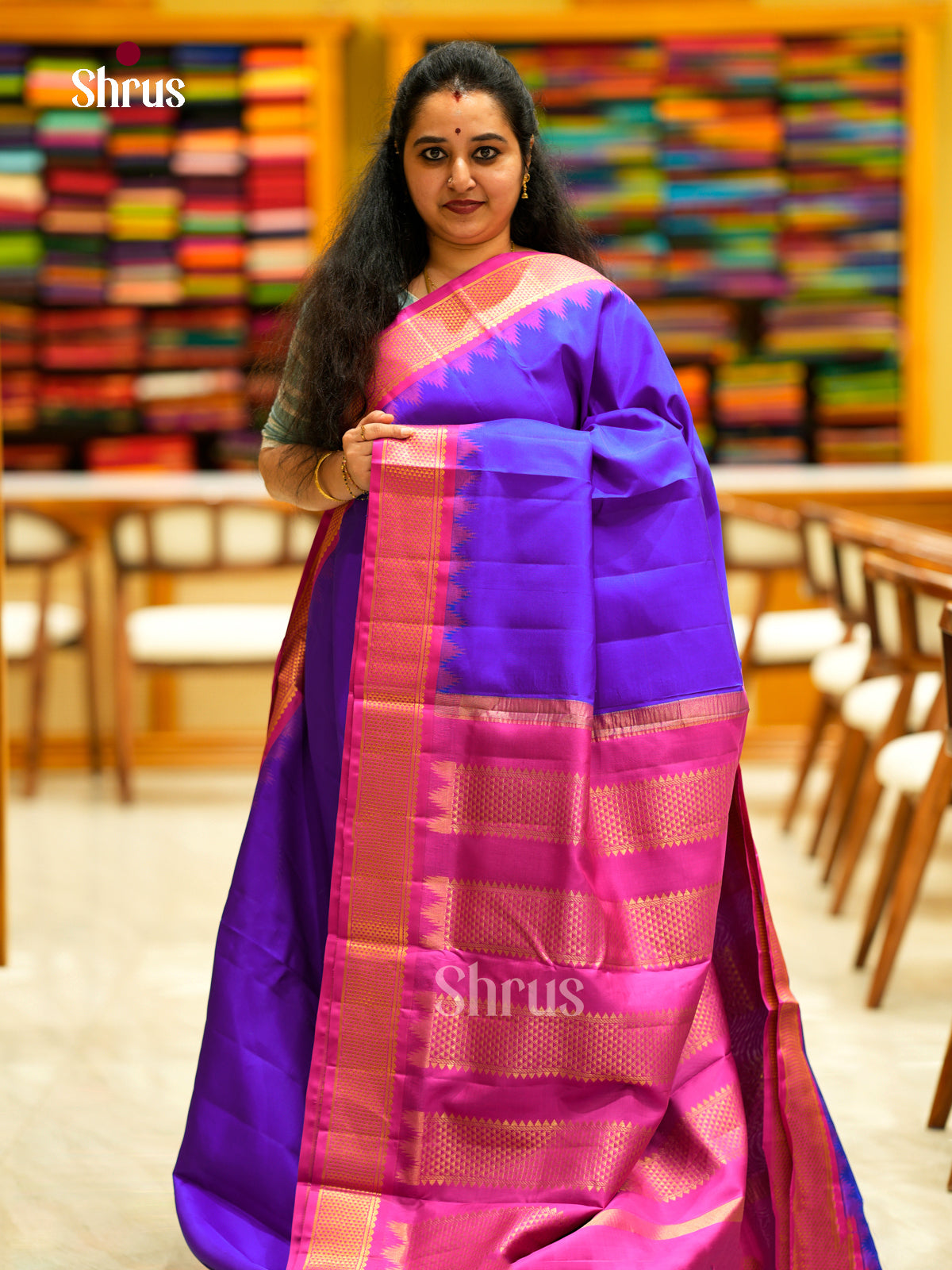 Kanchipuram silk 9Yards Saree - EDS29116 - Shop on Shrus.com