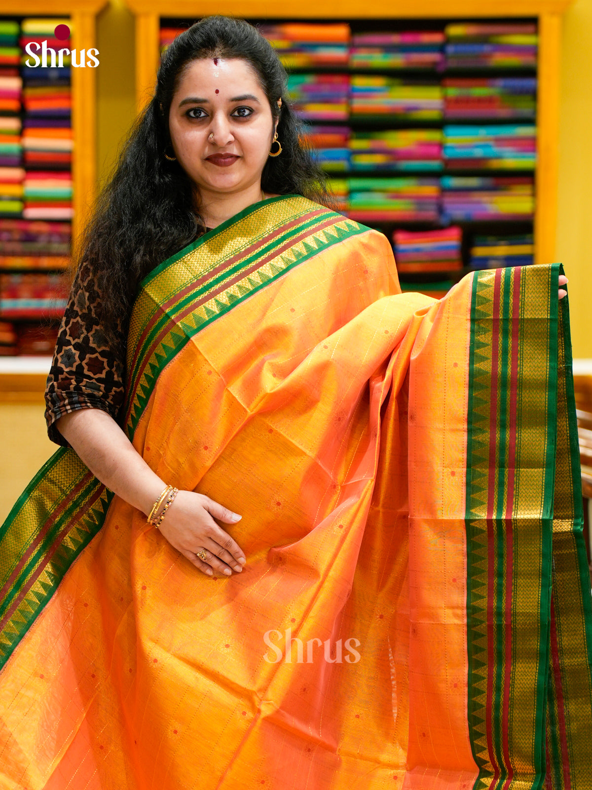 Silk Cotton Saree - EES04006 - Shop on Shrus.com