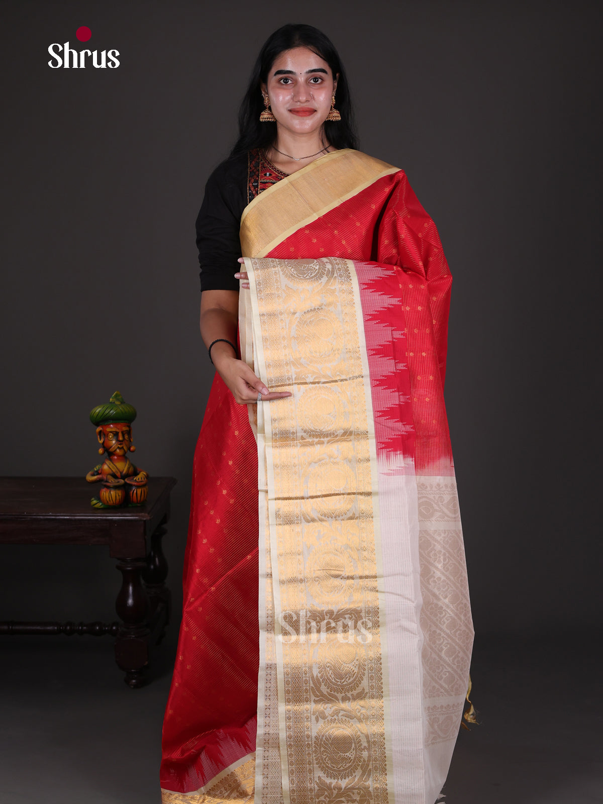 Silk Cotton Saree - EES08054 - Shop on Shrus.com