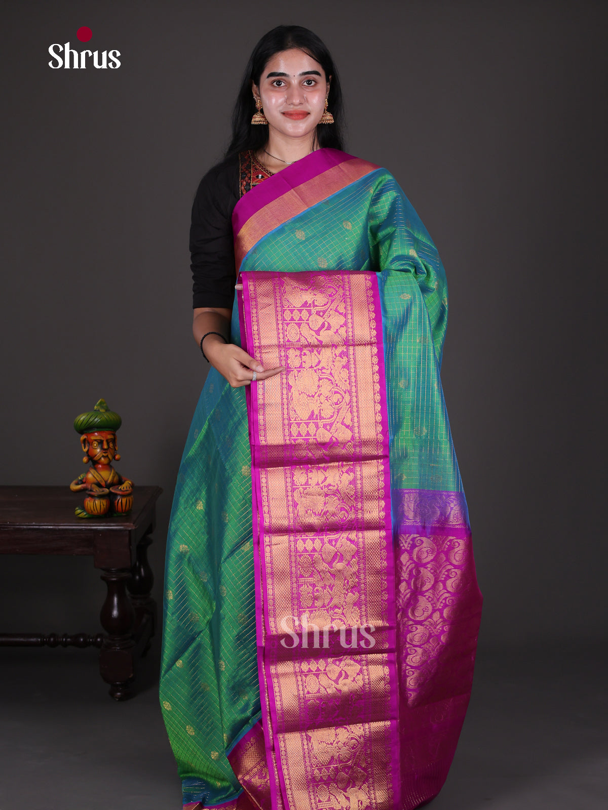 Silk Cotton Saree - EES08060 - Shop on Shrus.com