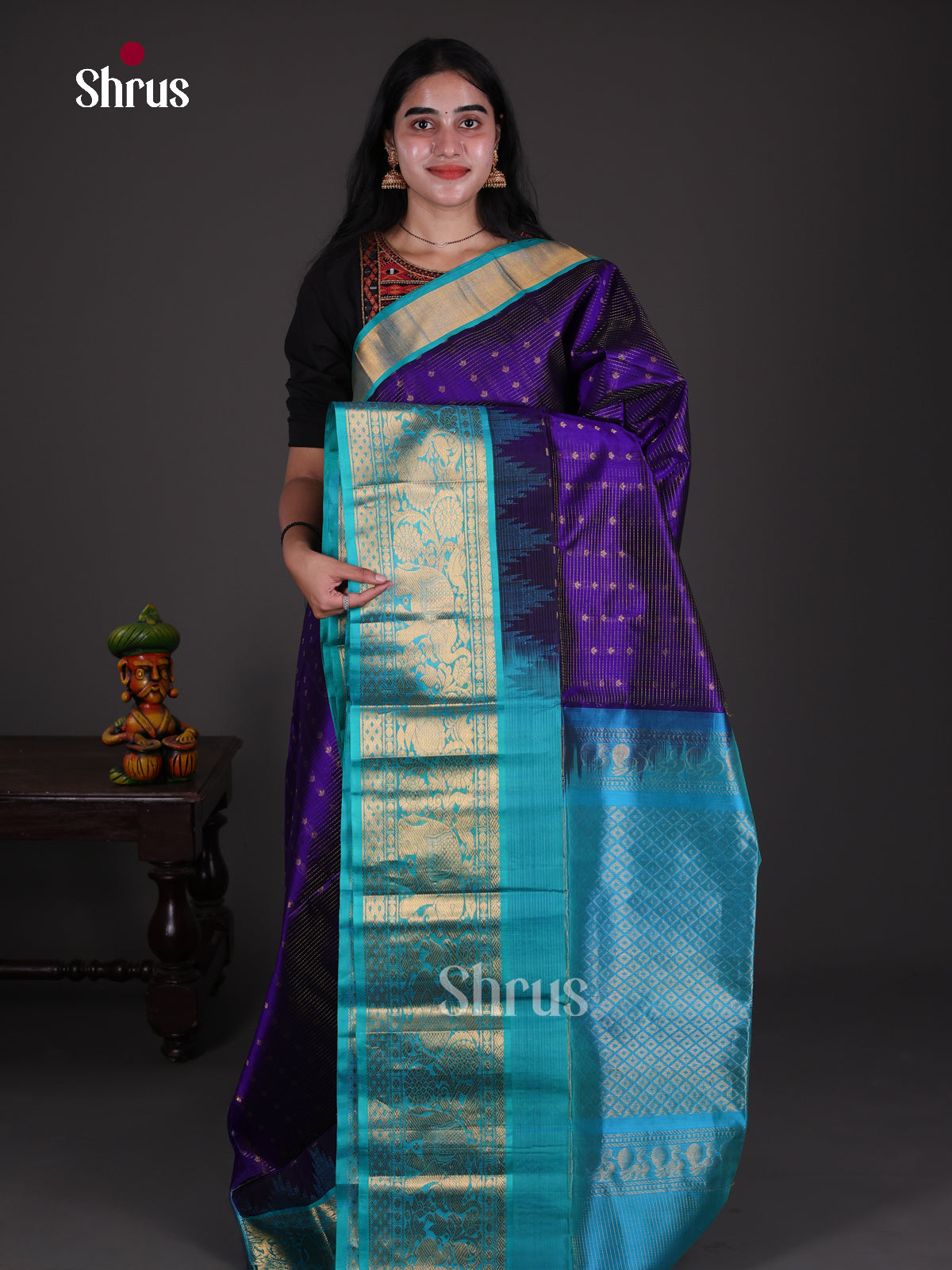 Silk Cotton Saree - EES08066 - Shop on Shrus.com