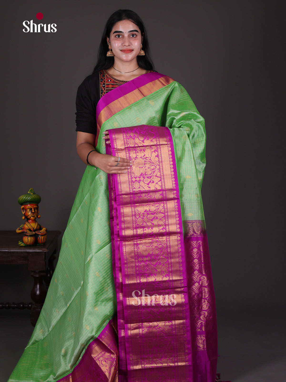 Silk Cotton Saree - EES08067 - Shop on Shrus.com