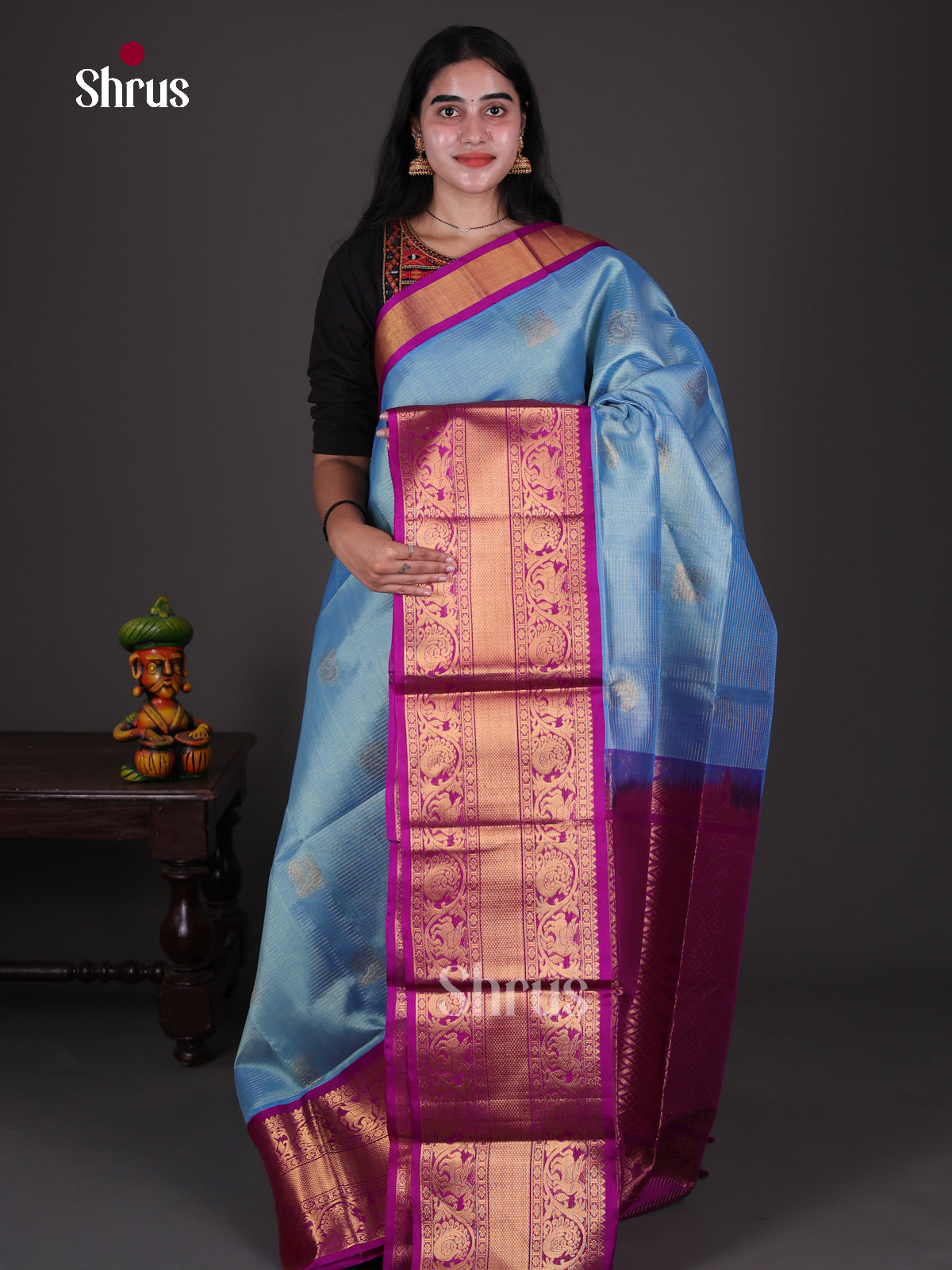 Silk Cotton Saree - EES08069 - Shop on Shrus.com