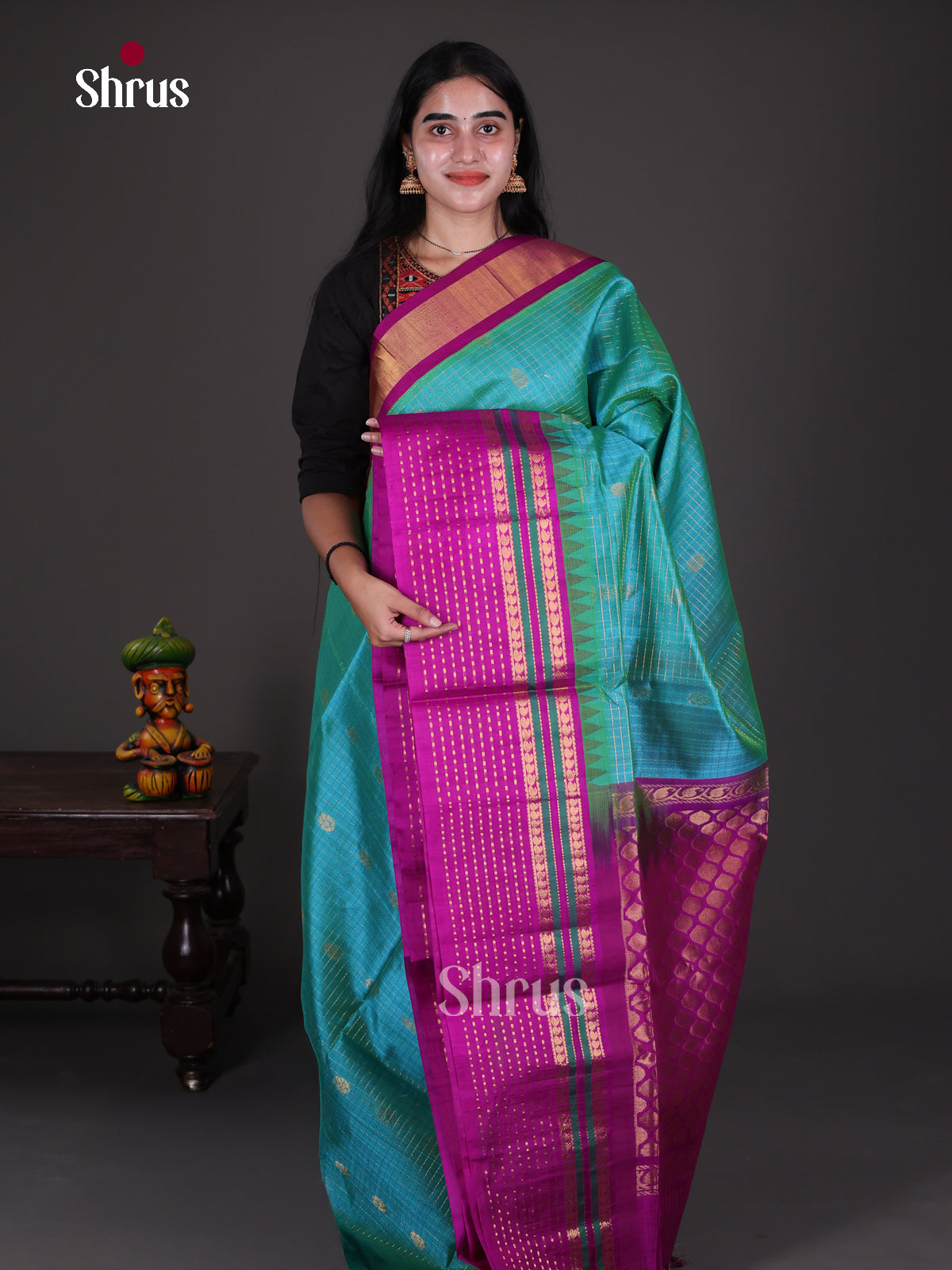 Silk Cotton Saree - EES08084 - Shop on Shrus.com
